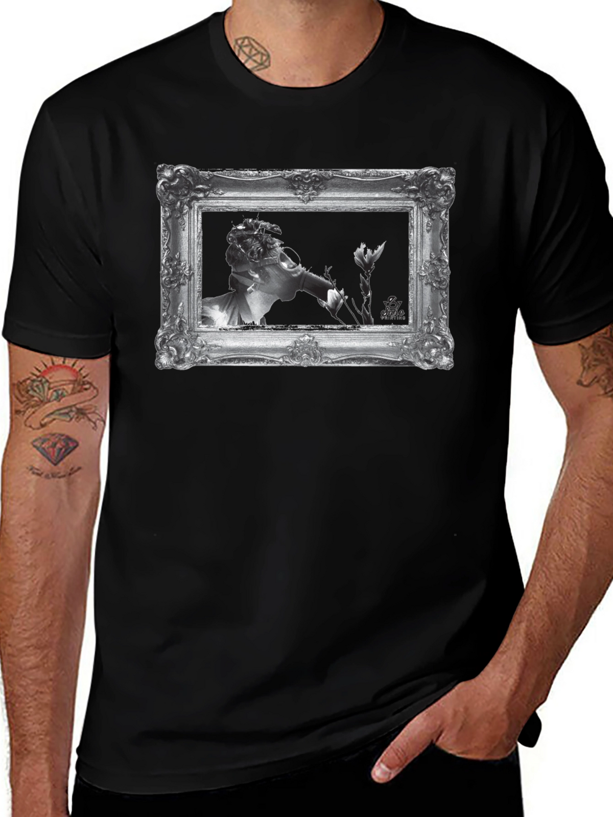 Framed Art Graphic Tee - Classic Black