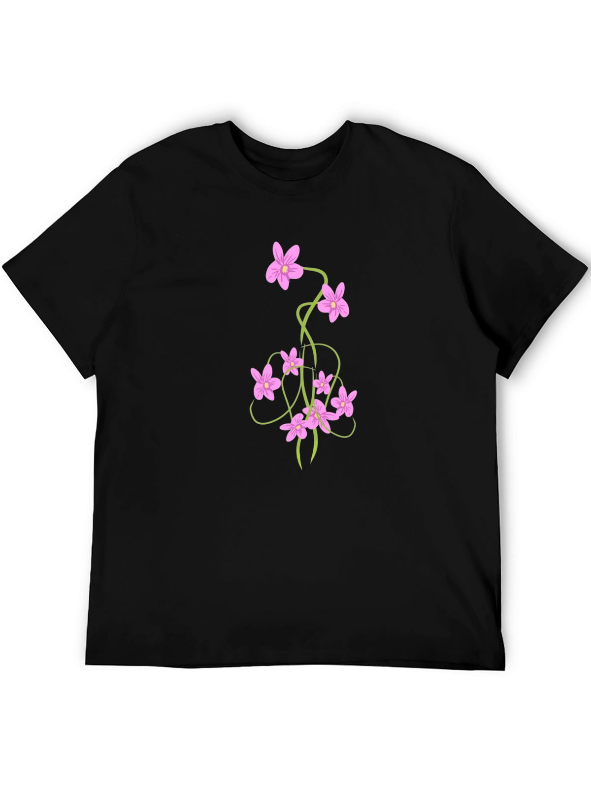 Floral Vine Black T-Shirt