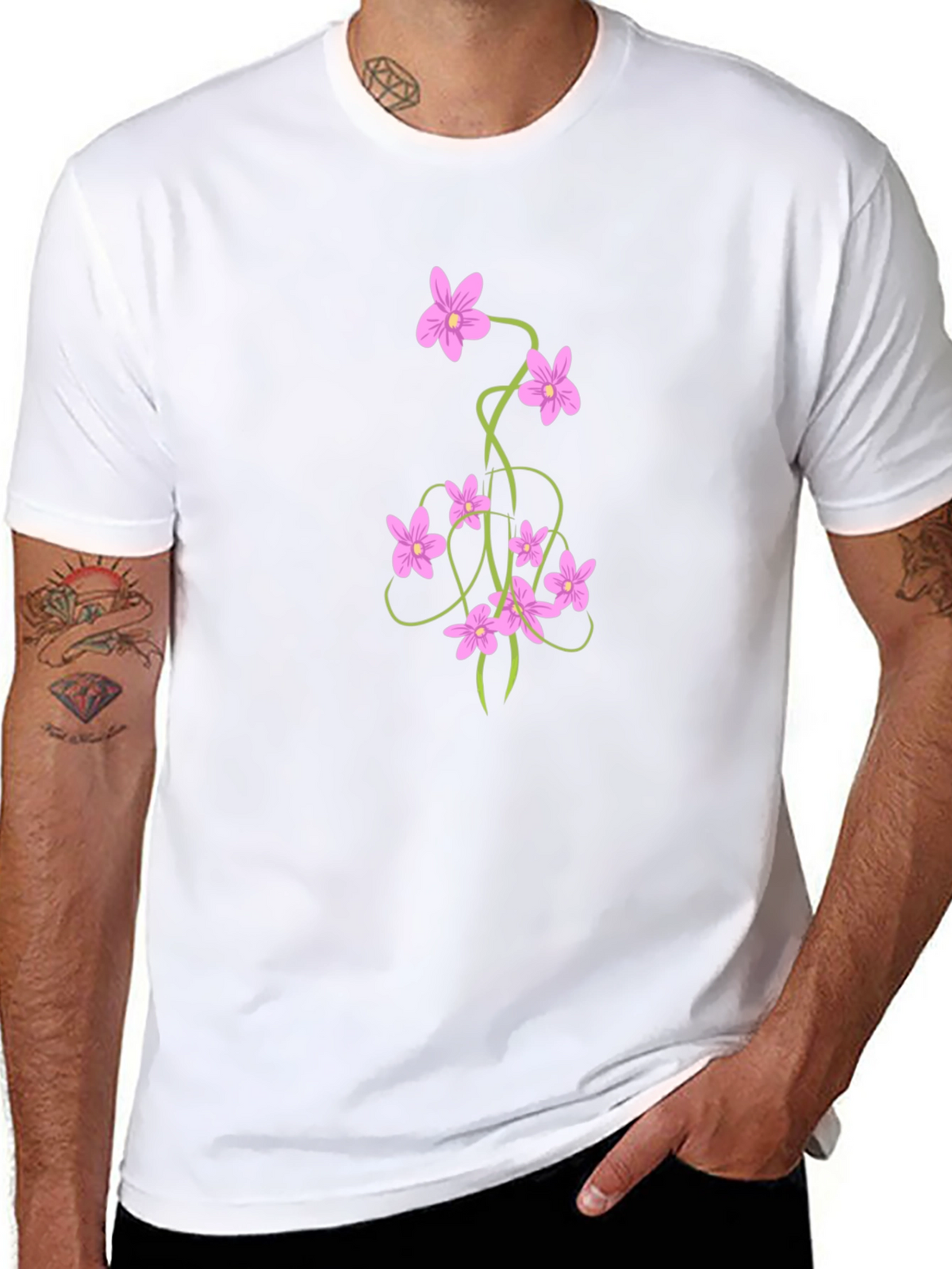 Floral Vine Black T-Shirt