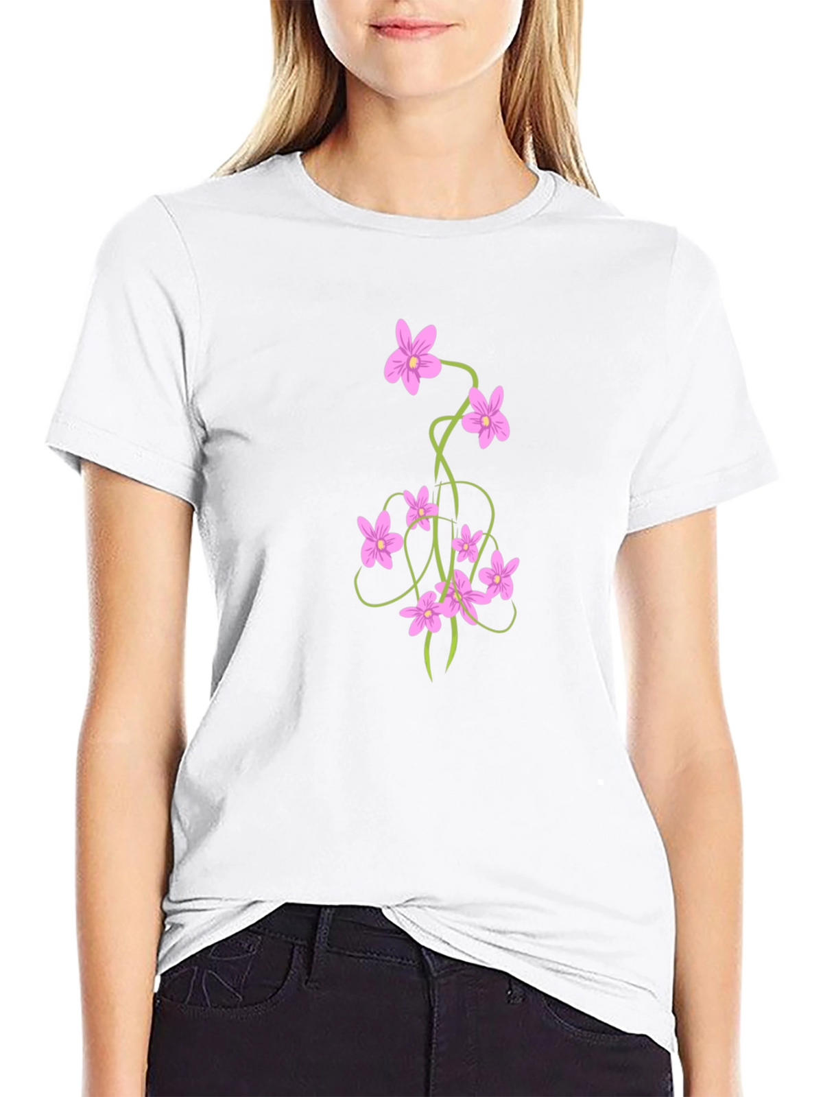 Floral Vine Black T-Shirt