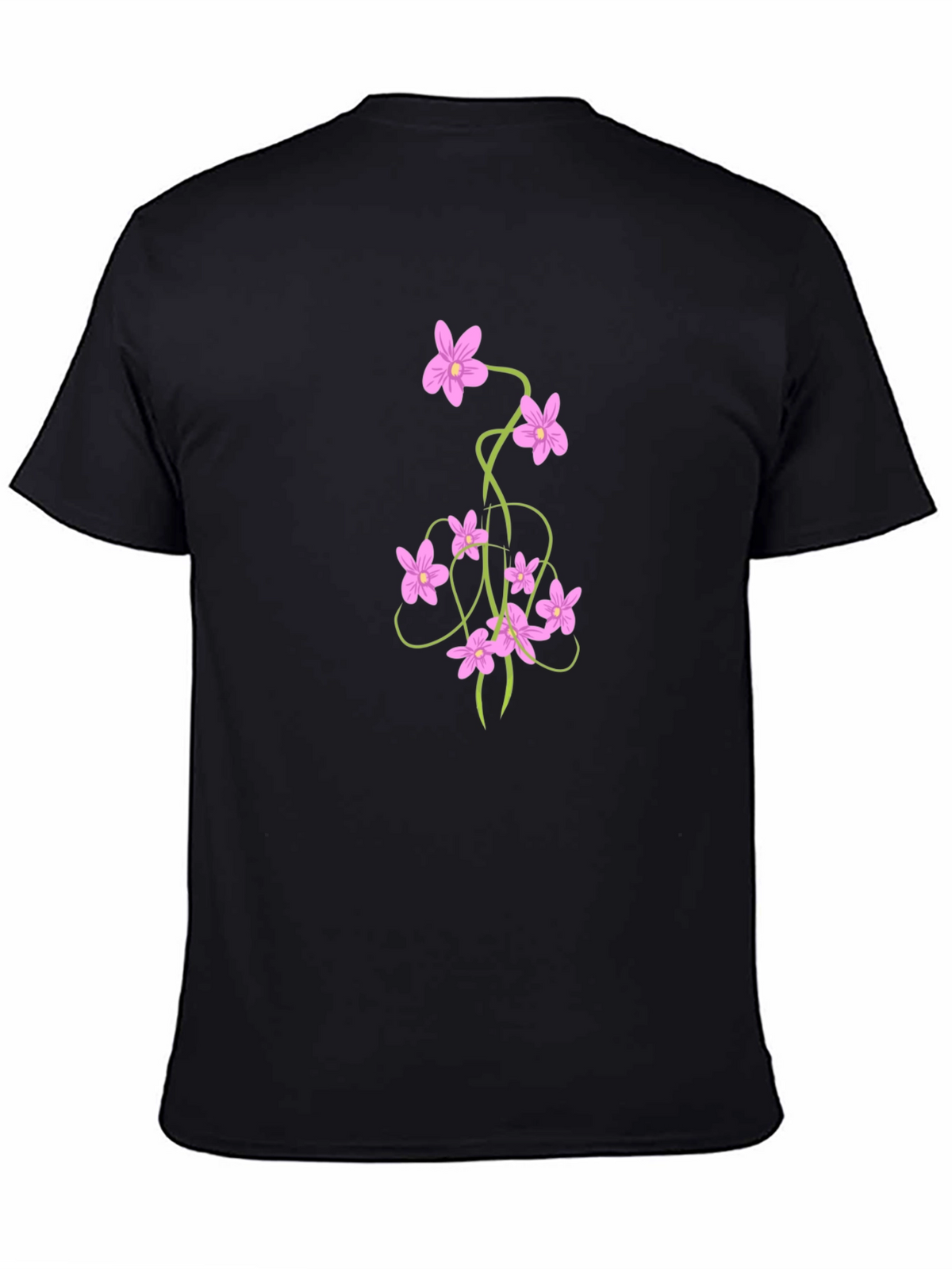 Floral Vine Black T-Shirt
