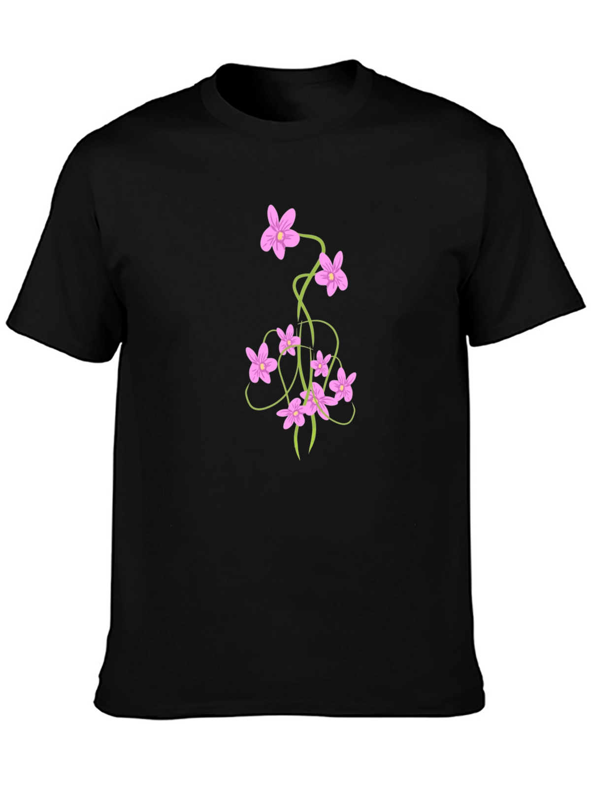 Floral Vine Black T-Shirt