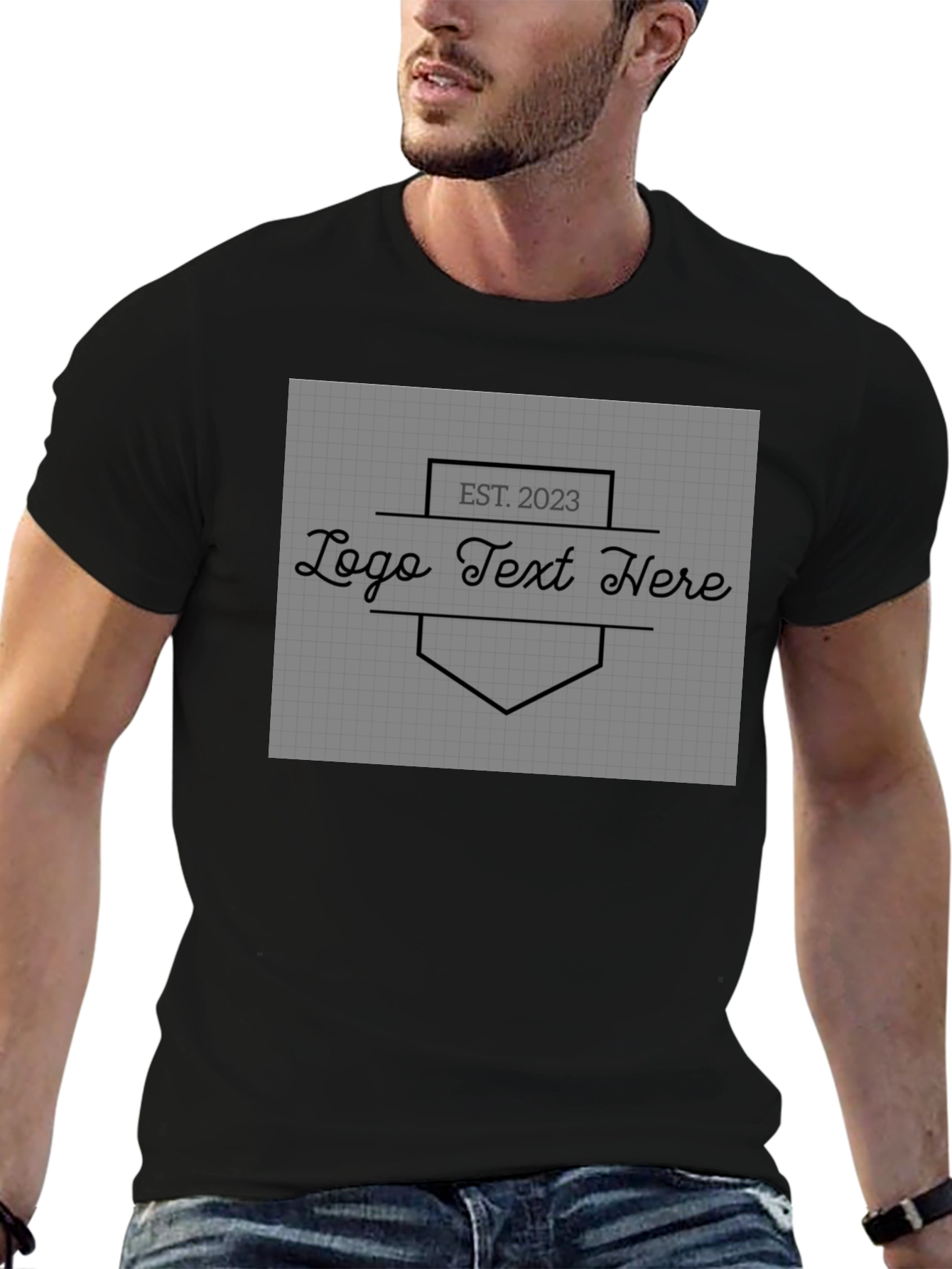 Customizable Logo Black T-Shirt - Unisex