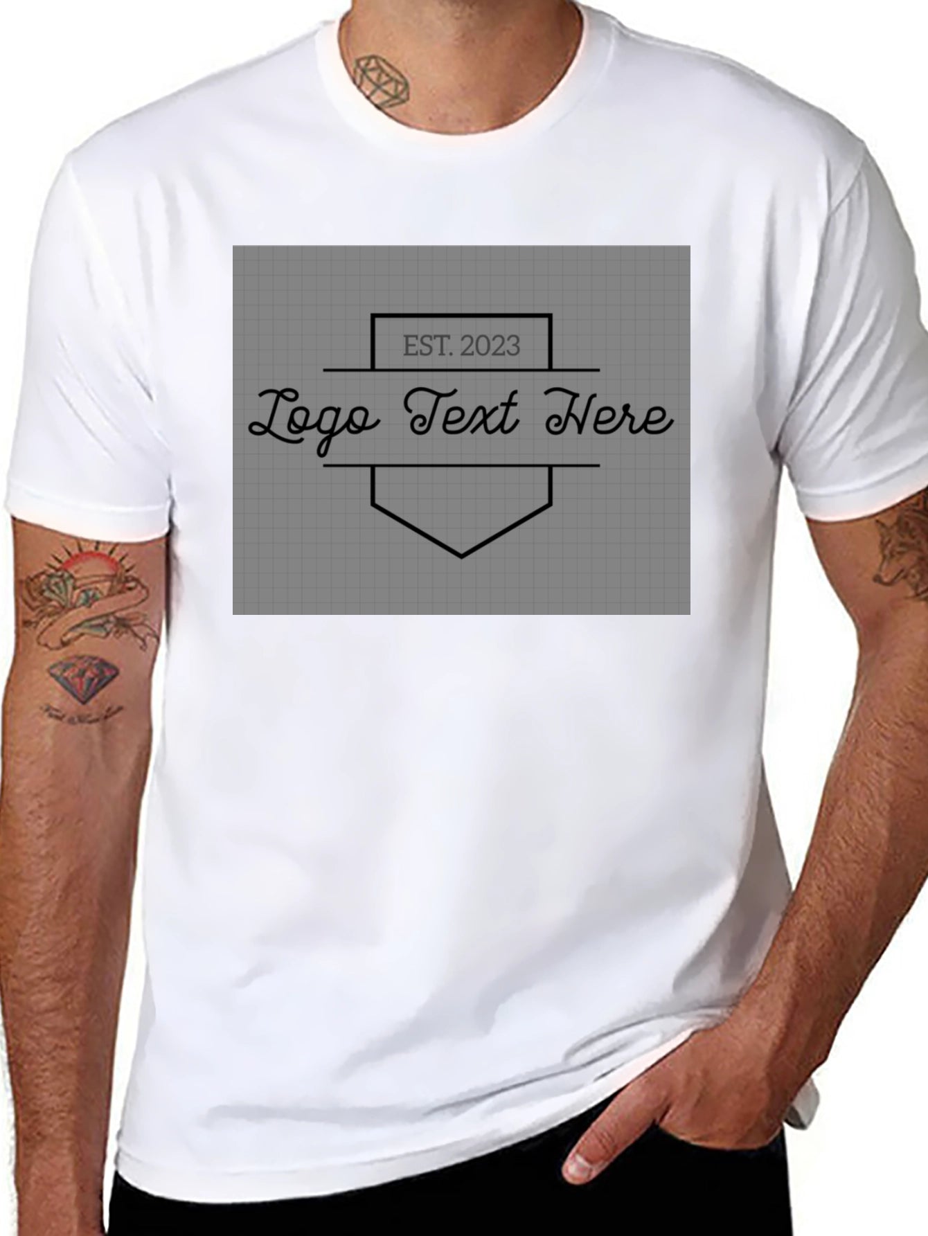 Customizable Logo Black T-Shirt - Unisex