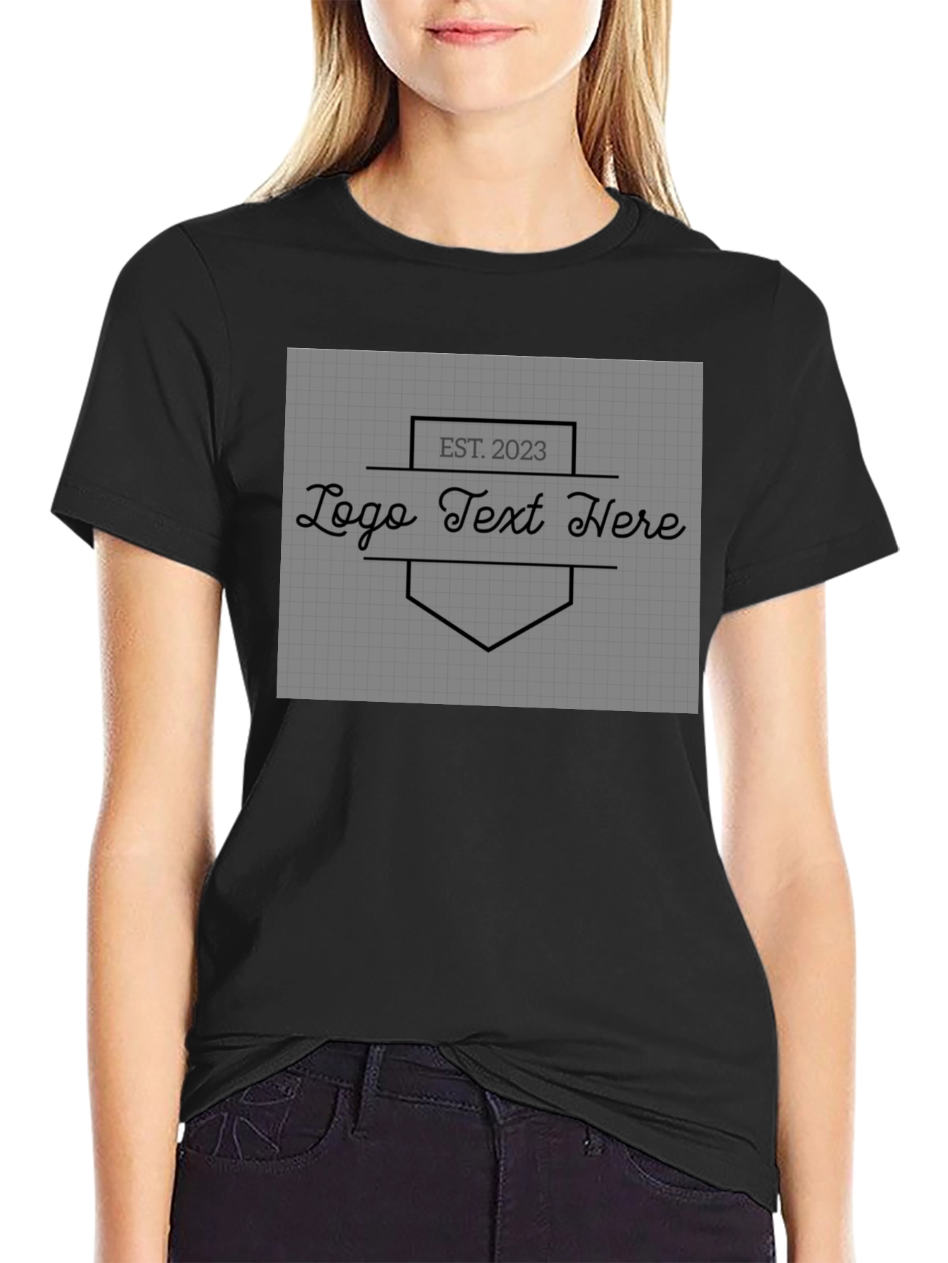Customizable Logo Black T-Shirt - Unisex