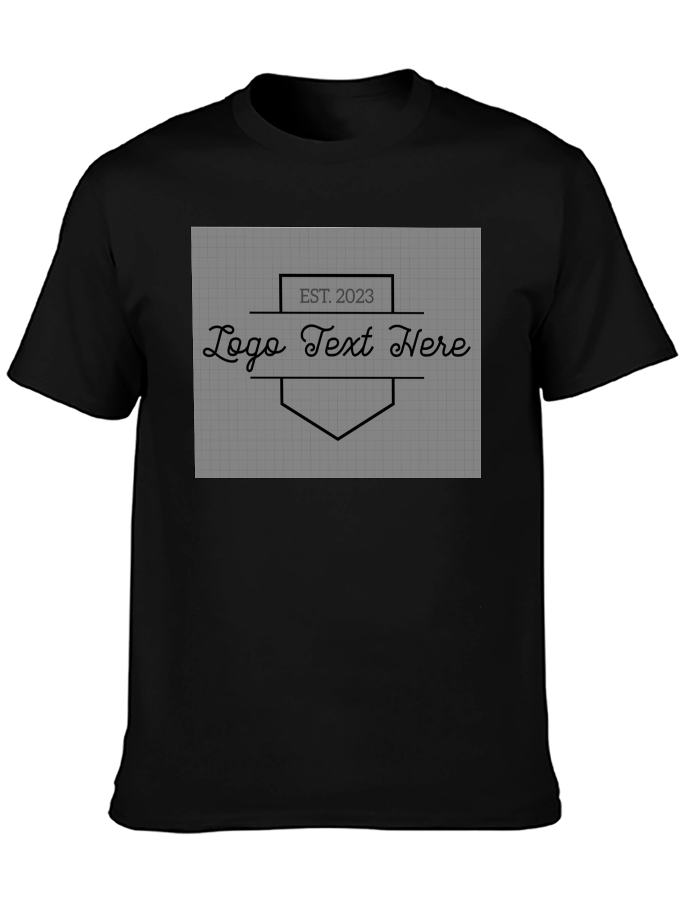 Customizable Logo Black T-Shirt - Unisex