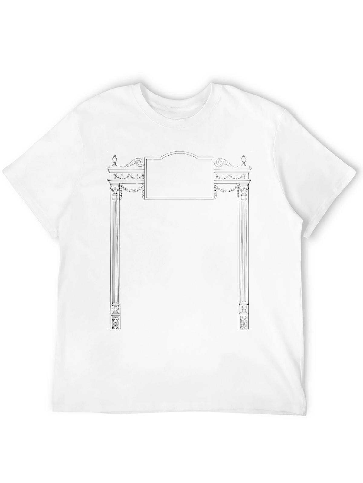 Mens Black T-Shirt with Ornate Frame Graphic