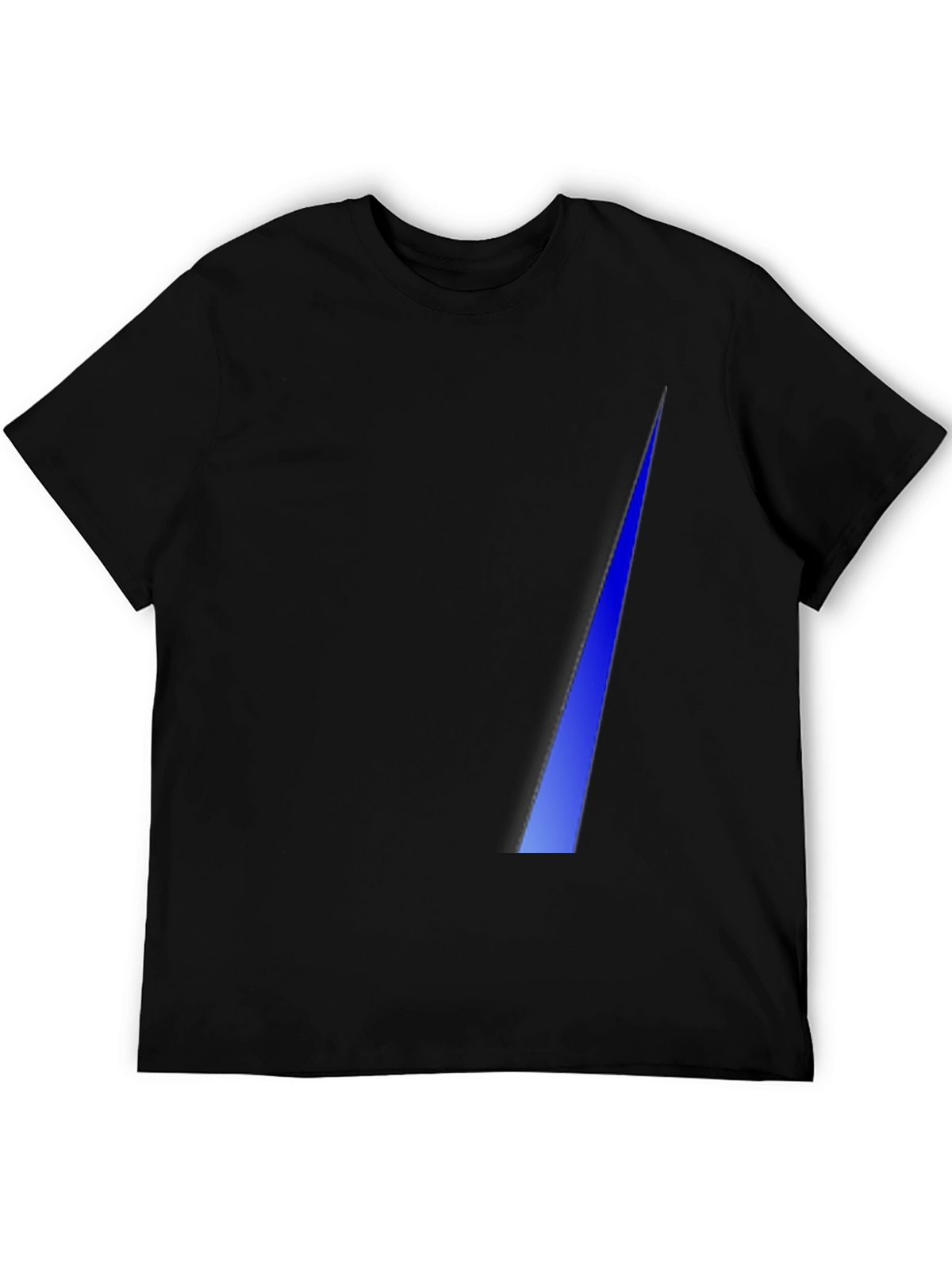 Mens Black T-Shirt with Blue Triangle Design