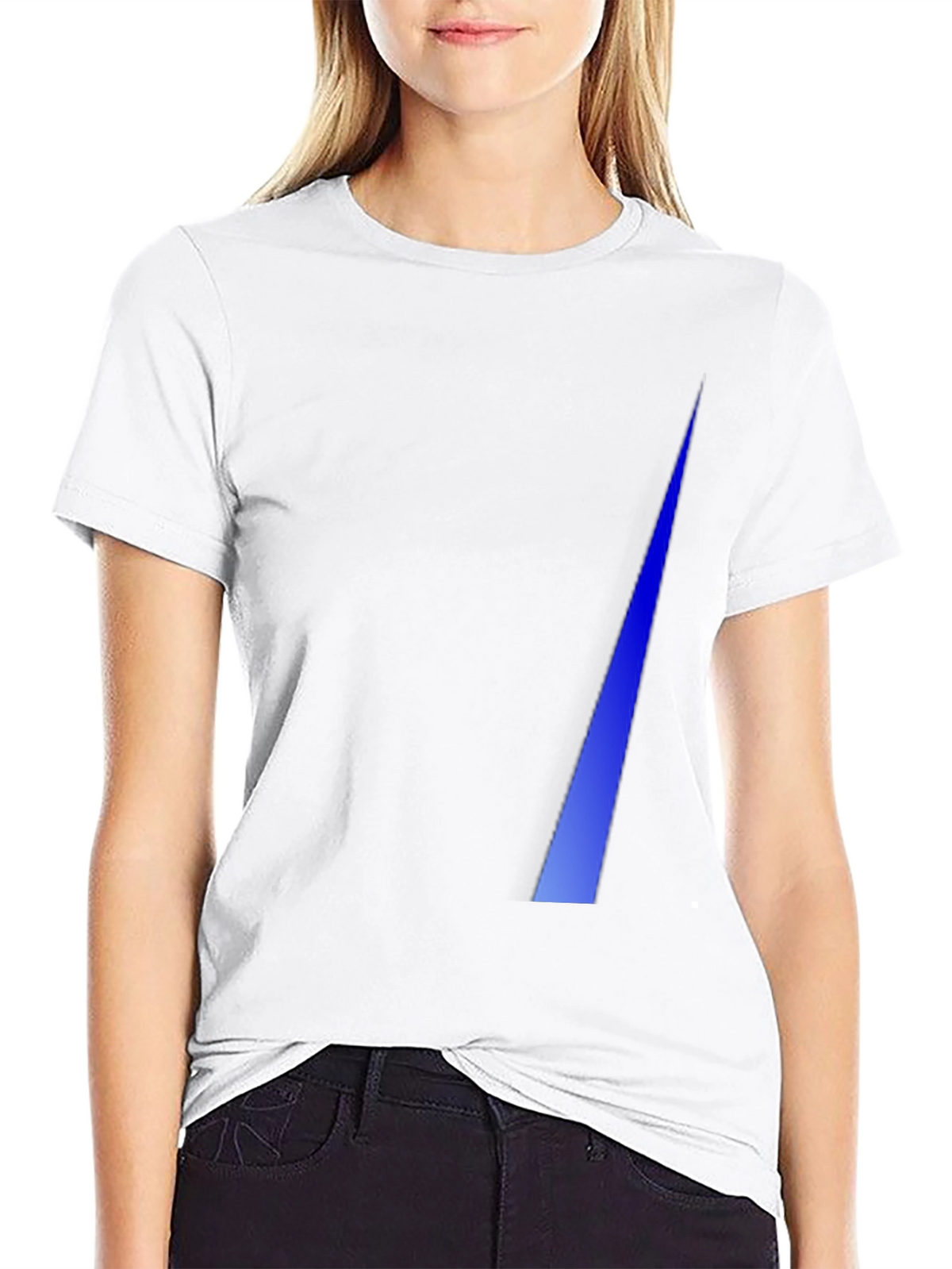 Mens Black T-Shirt with Blue Triangle Design