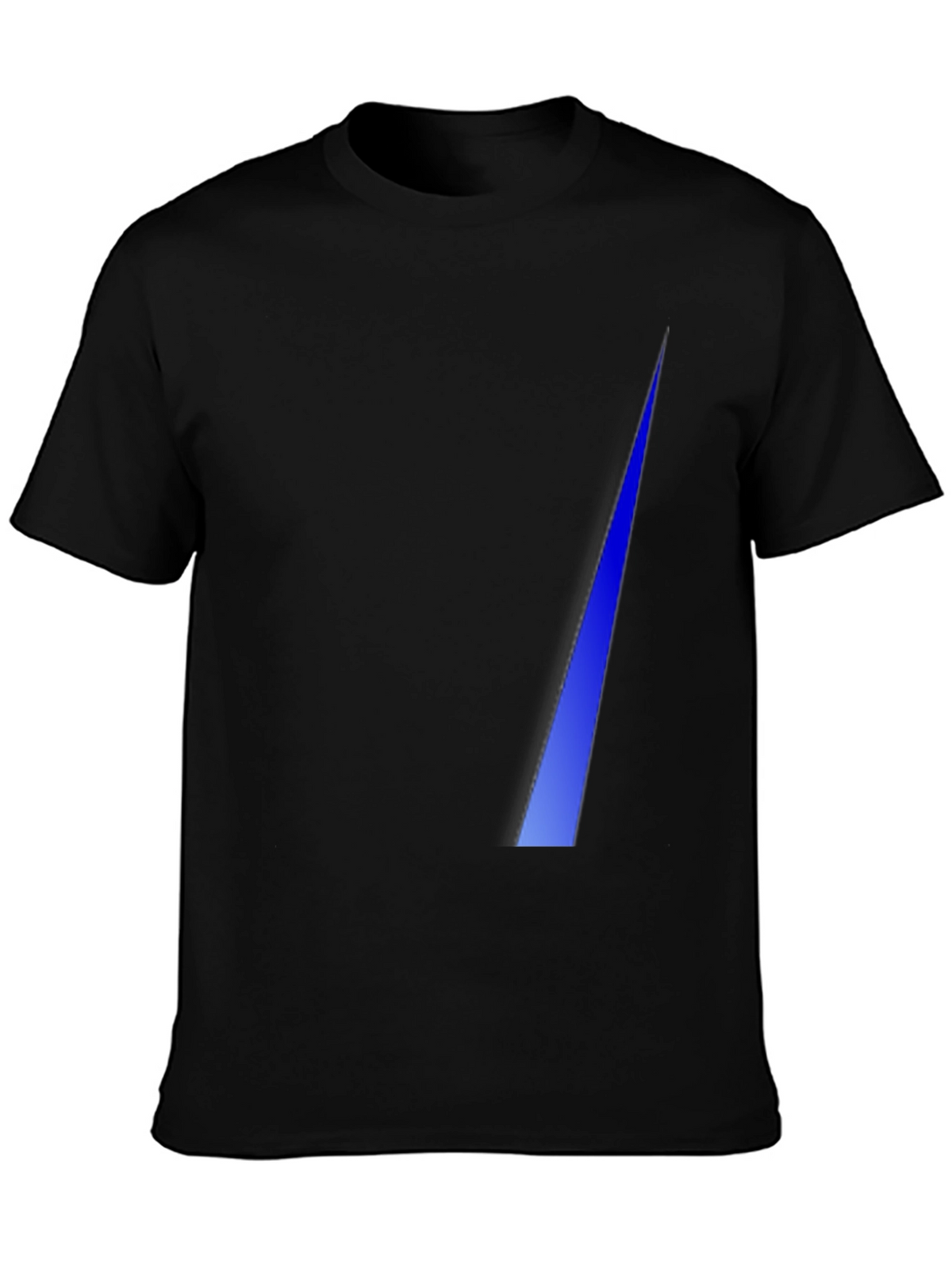 Mens Black T-Shirt with Blue Triangle Design