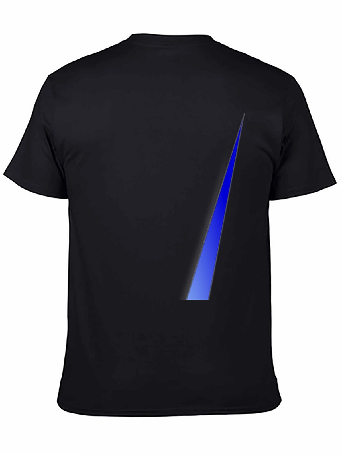 Mens Black T-Shirt with Blue Triangle Design