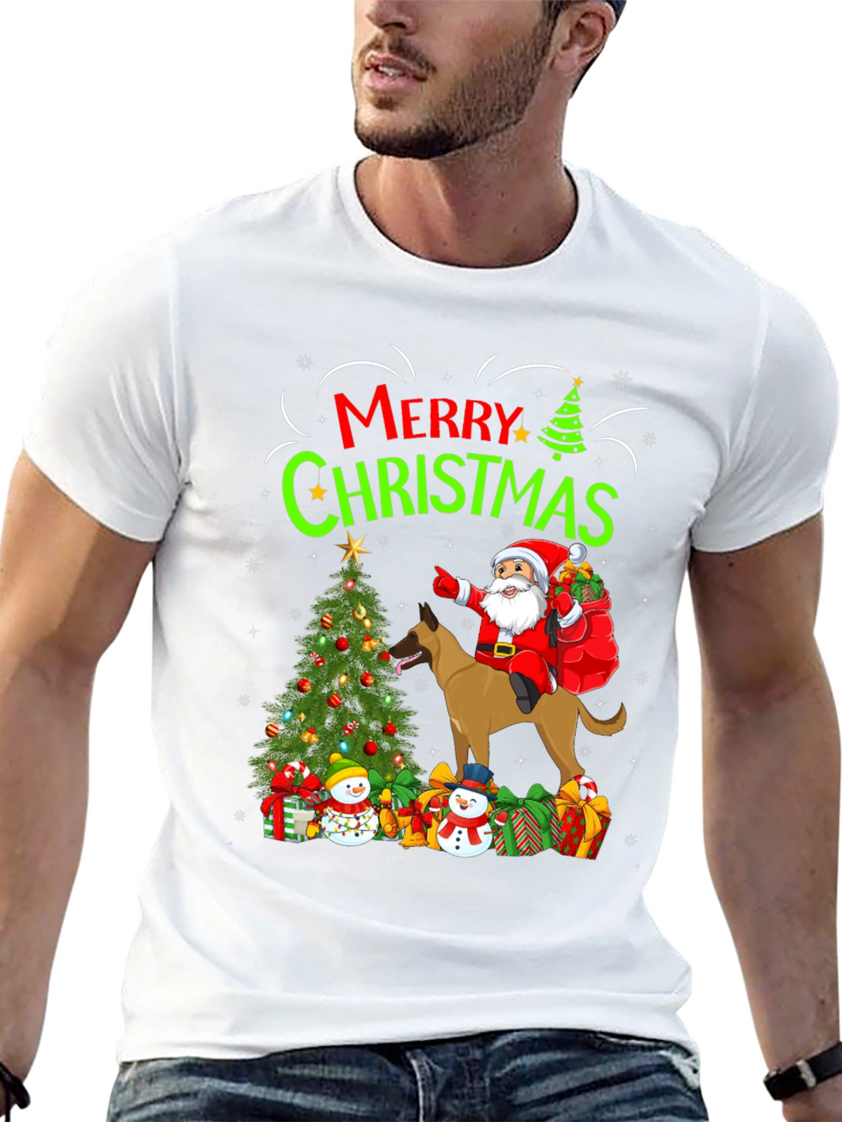 Merry Christmas Dog Santa T-Shirt