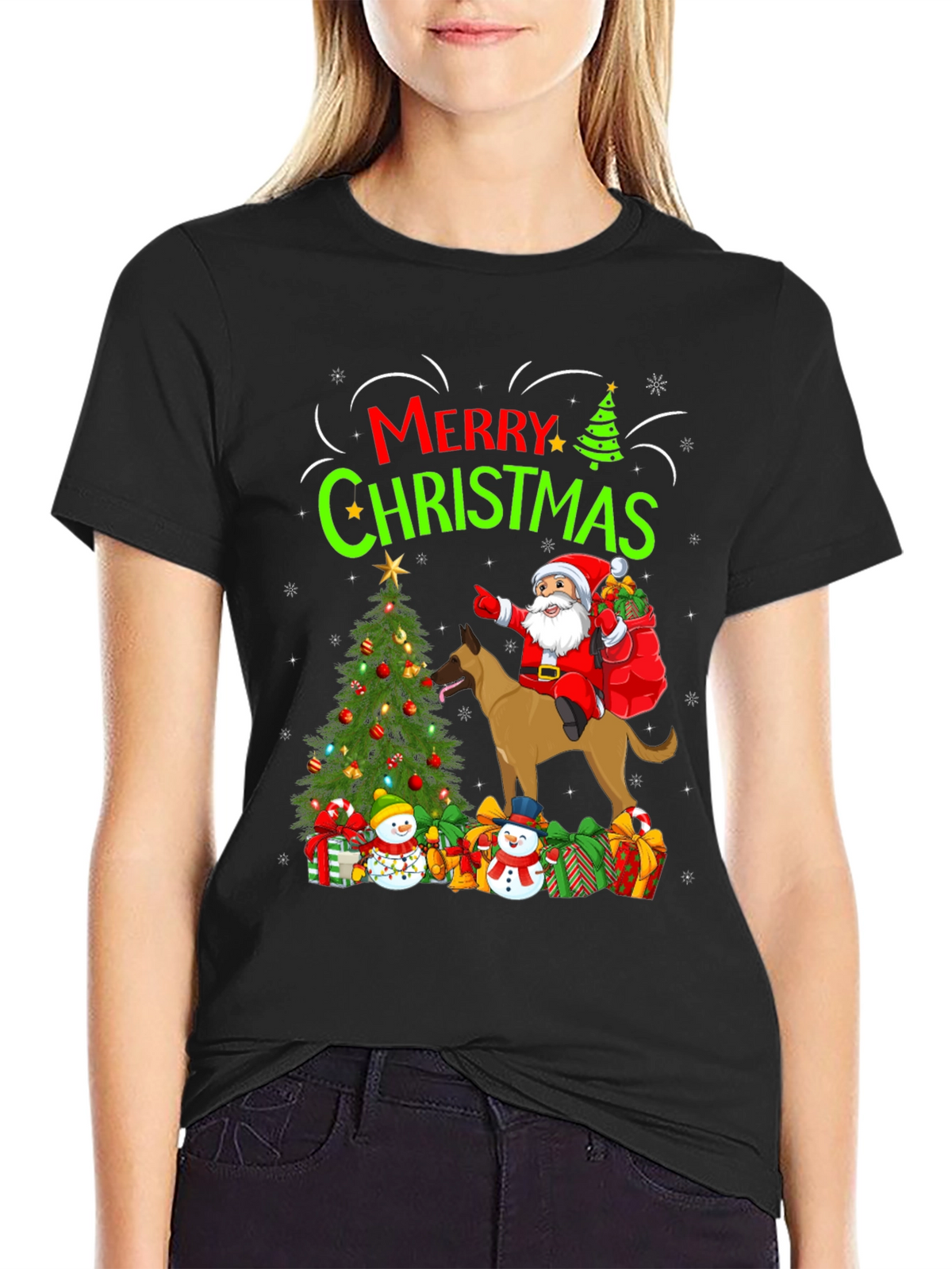 Merry Christmas Dog Santa T-Shirt