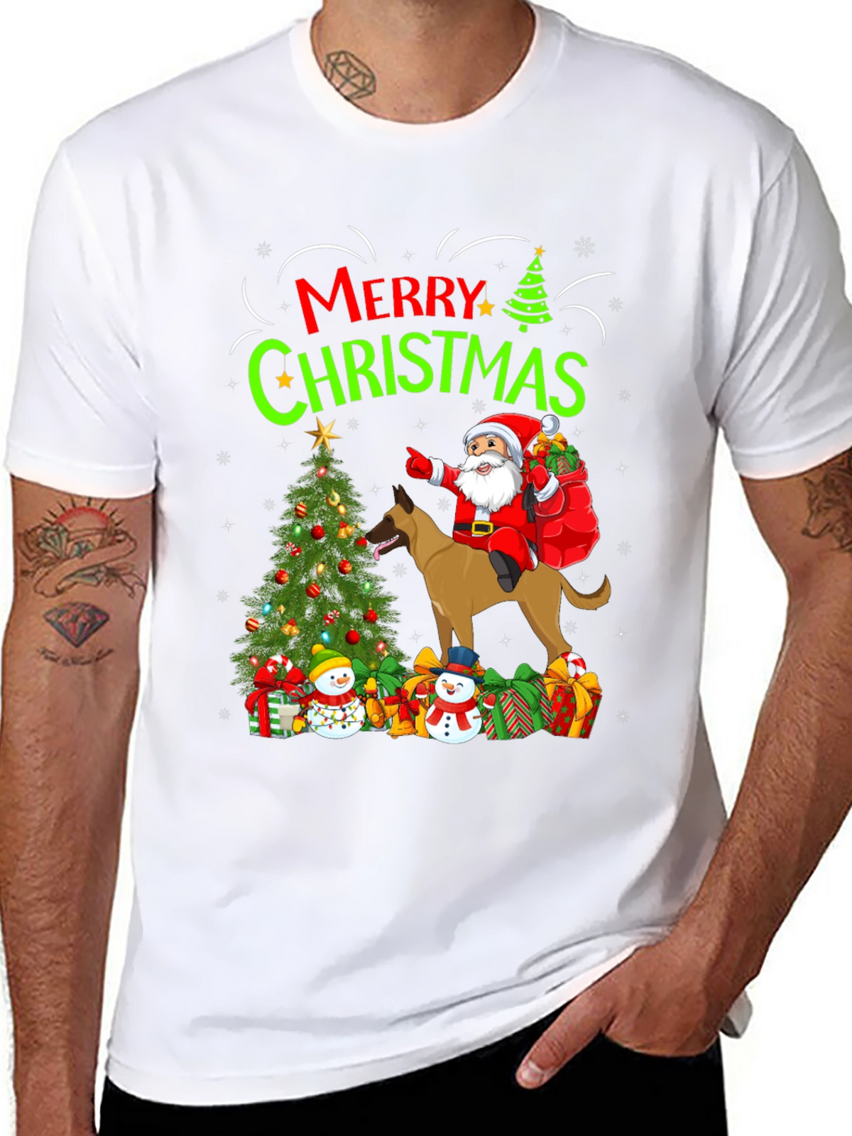 Merry Christmas Dog Santa T-Shirt