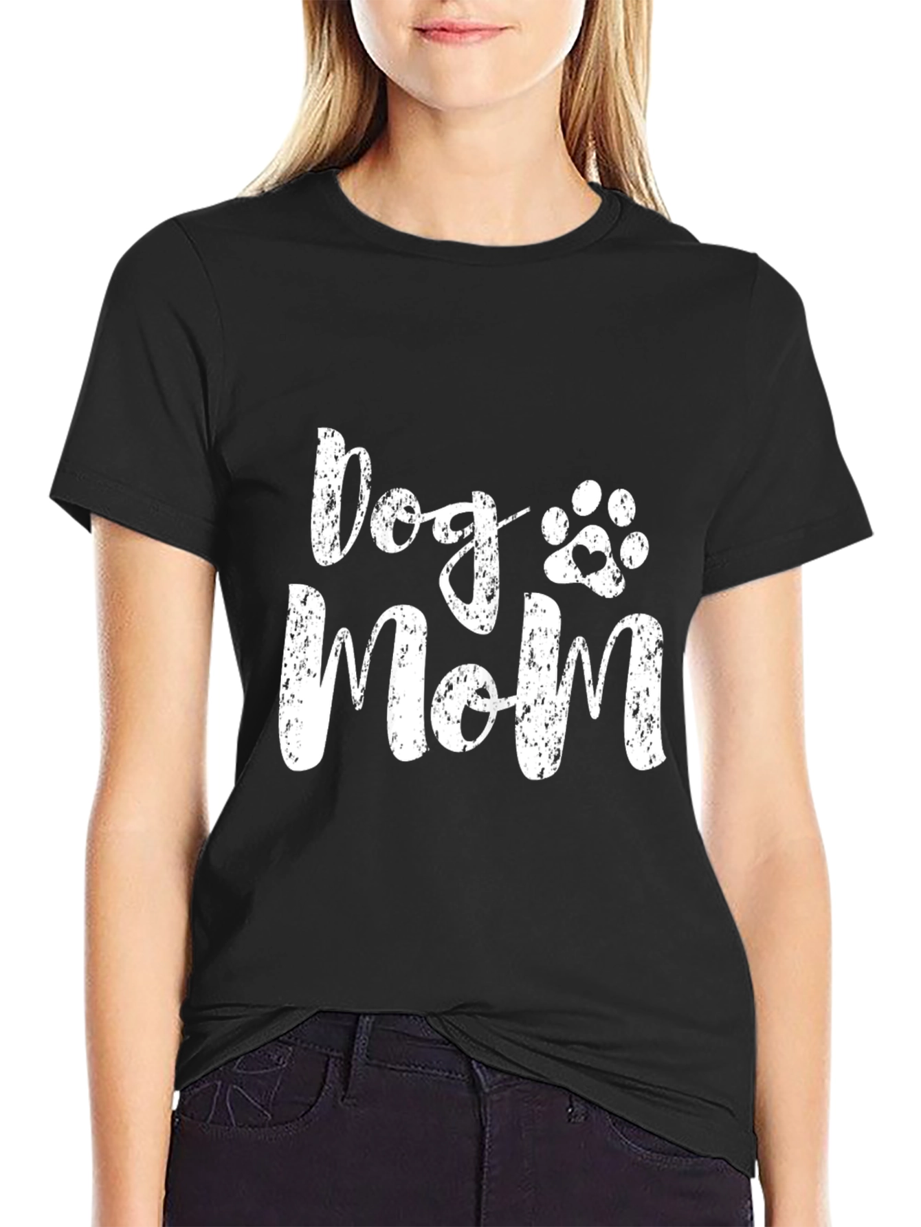 Dog Mom T-Shirt - Paw Print Heart