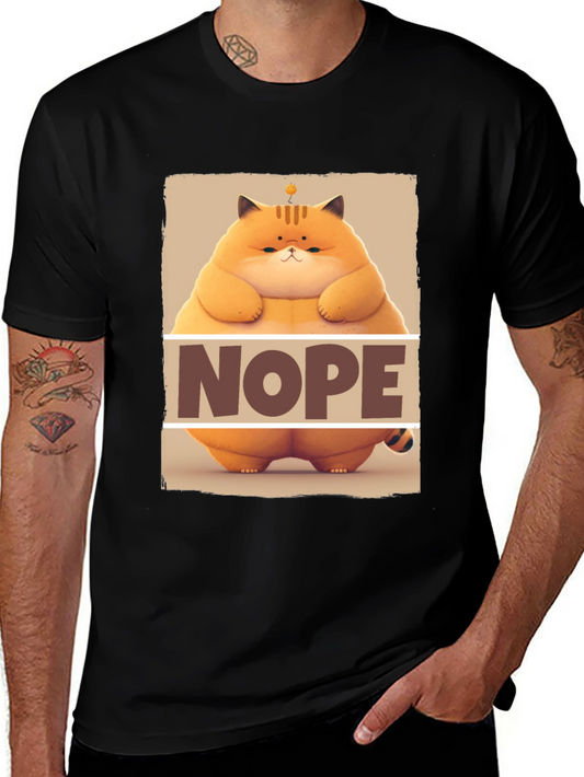 Nope Cat T-Shirt - Funny Graphic Tee for Cat Lovers