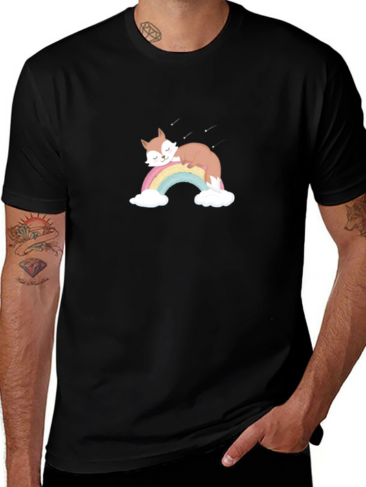 Rainbow Fox Graphic Tee - Cute & Cozy