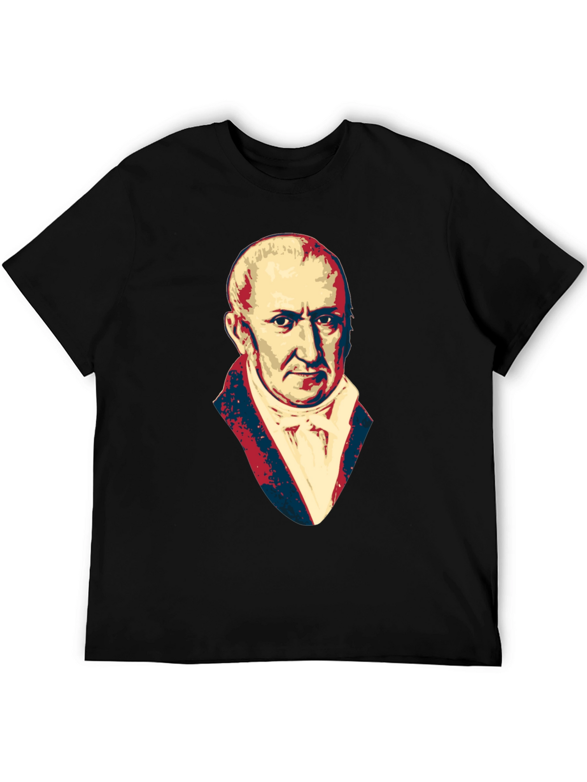 Mens Black T-Shirt with Portrait Graphic