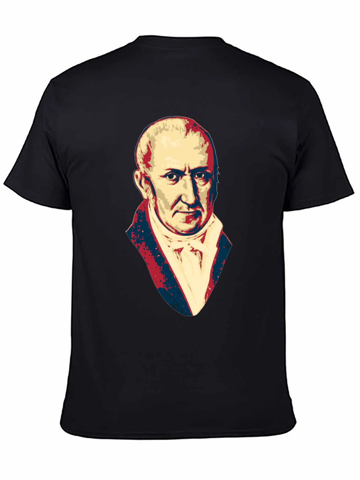 Mens Black T-Shirt with Portrait Graphic