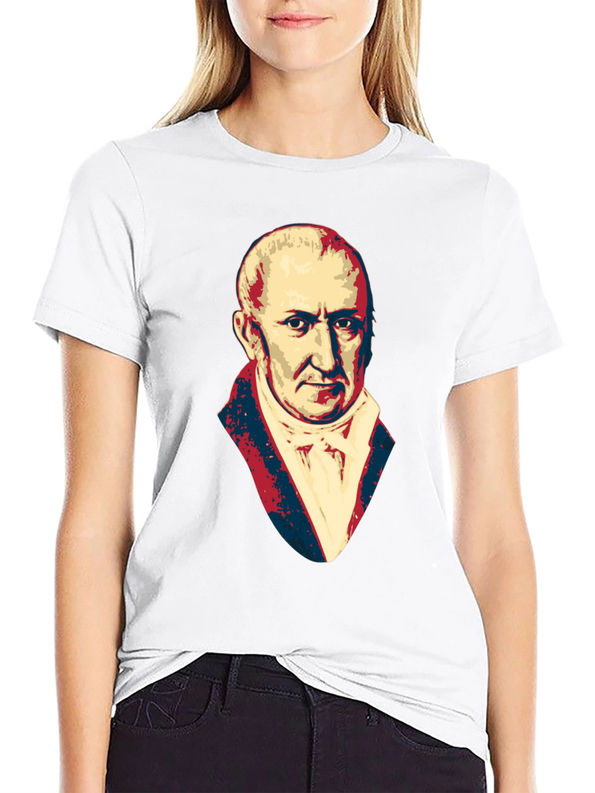 Mens Black T-Shirt with Portrait Graphic