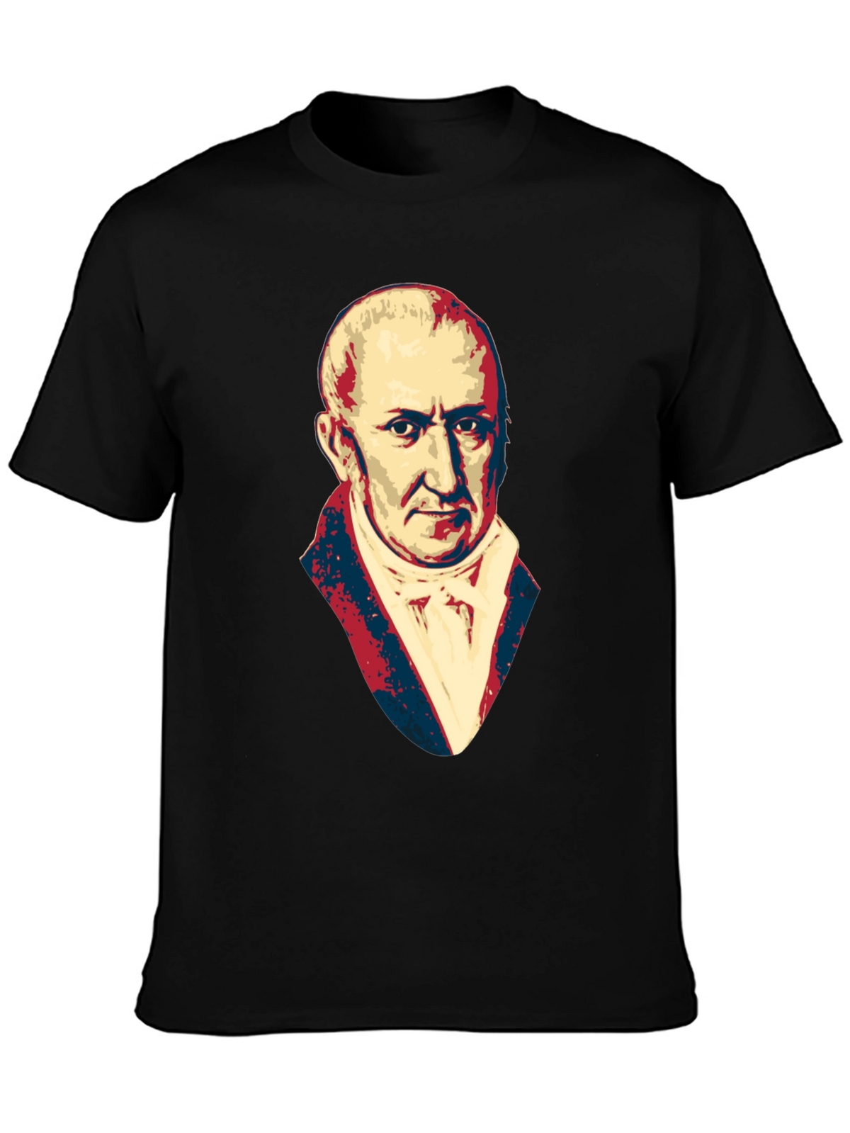 Mens Black T-Shirt with Portrait Graphic
