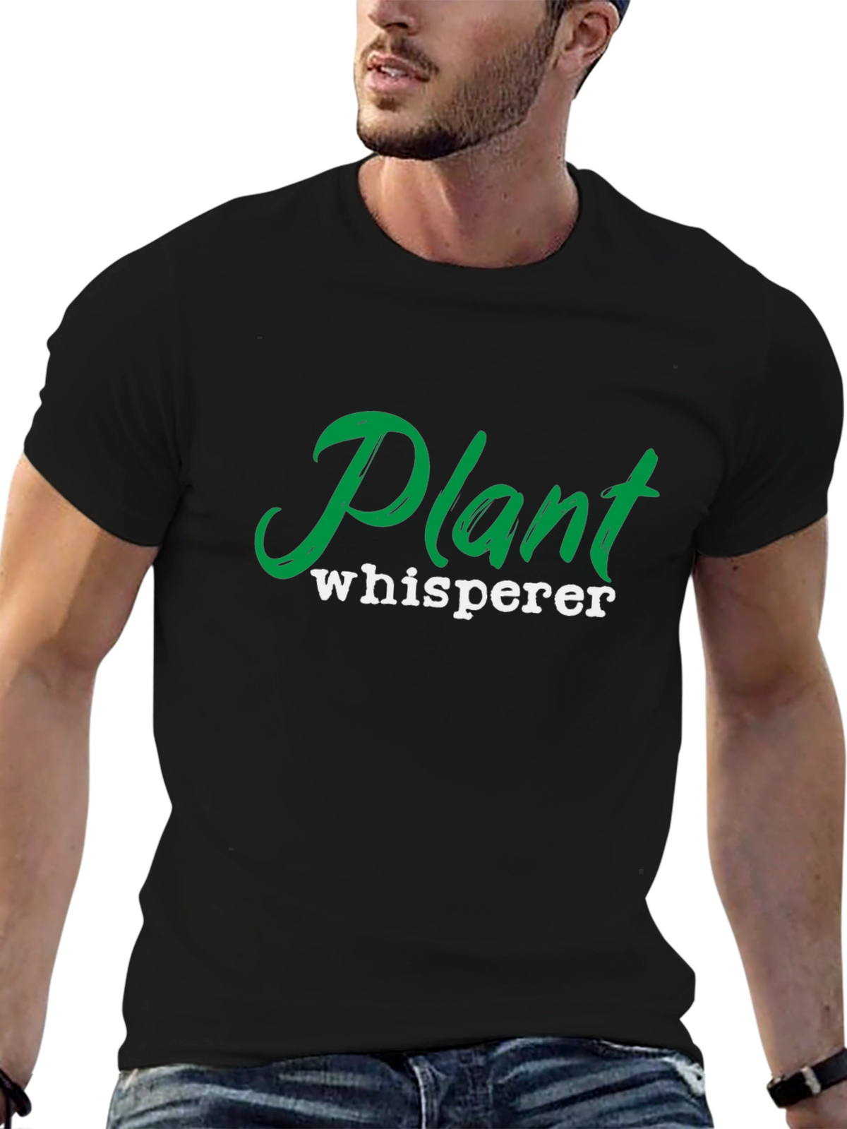 Plant Whisperer Black Graphic Tee for Gardeners