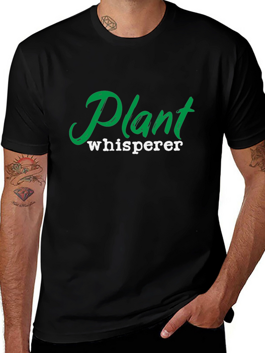 Plant Whisperer Black Graphic Tee for Gardeners