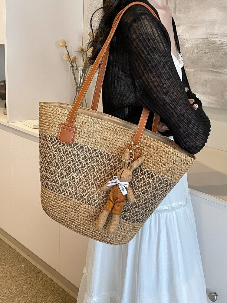 Trendy Summer Woven Basket Bag for Beach & Everyday Use