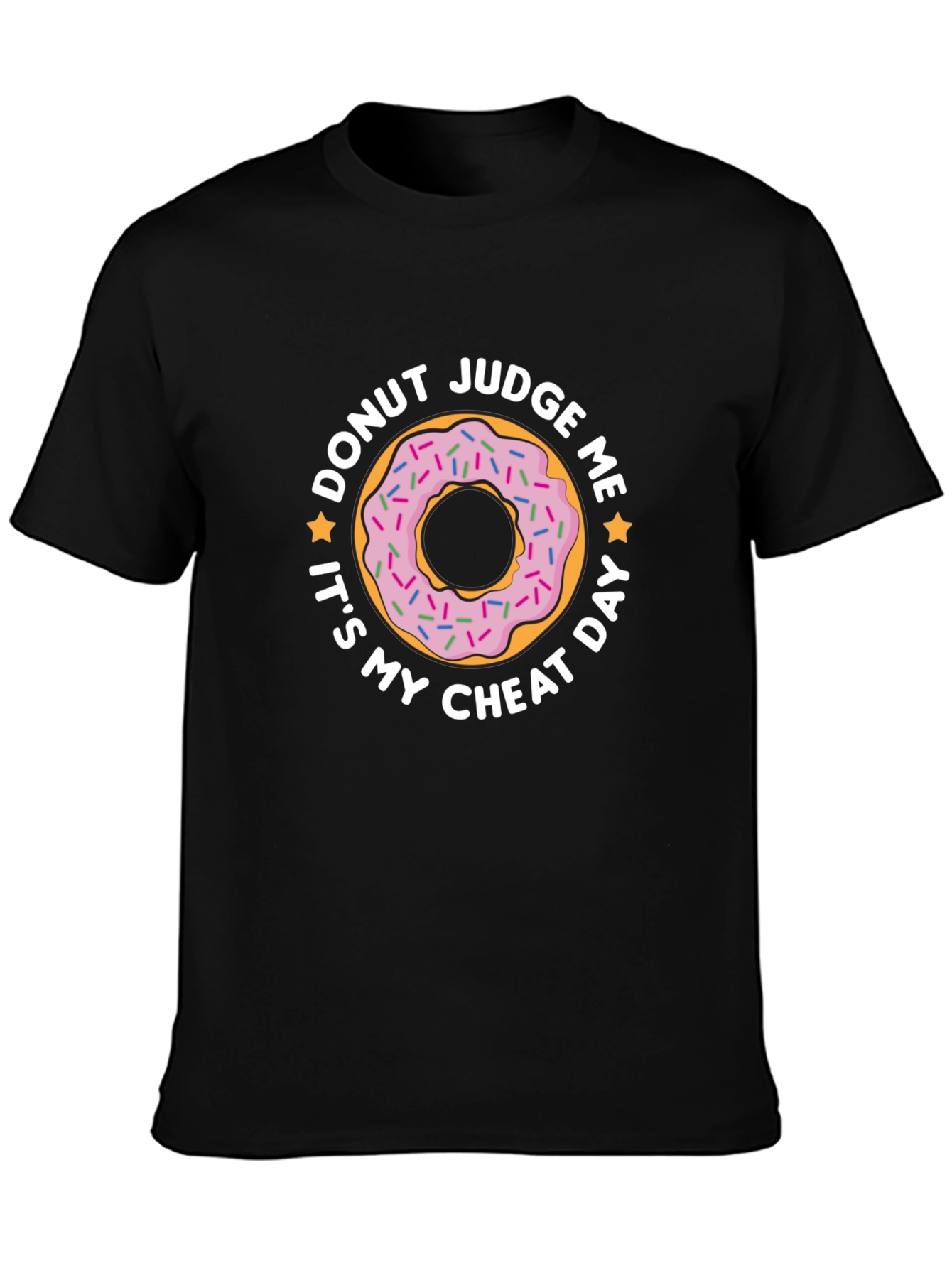 Donut Judge Me Mens Black T-Shirt