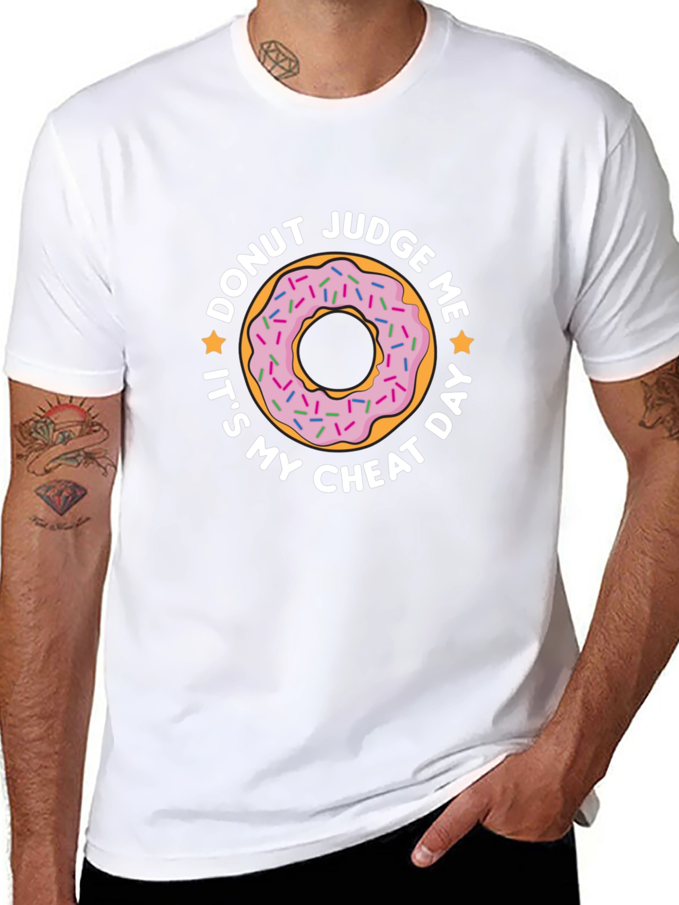 Donut Judge Me Mens Black T-Shirt