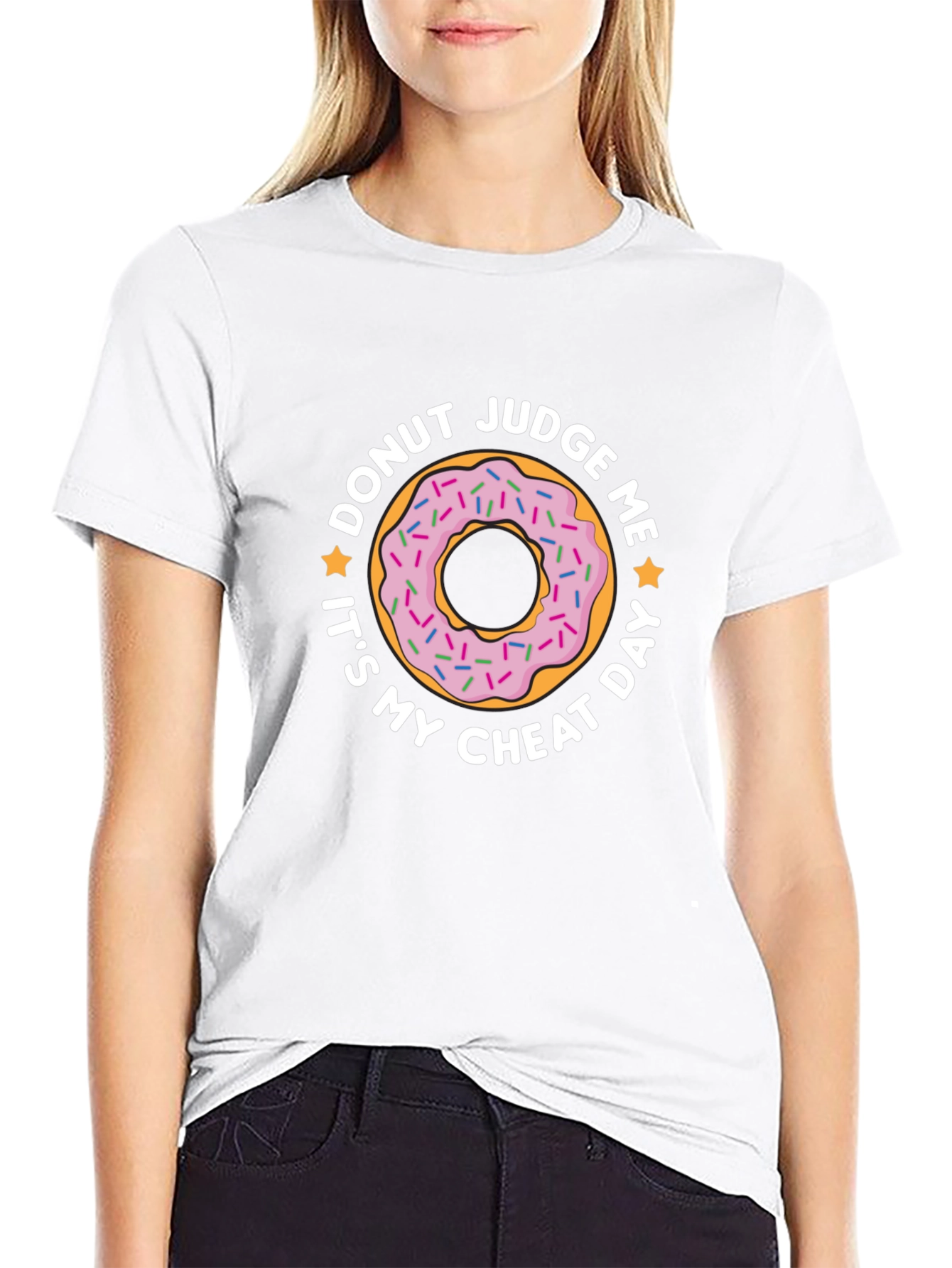 Donut Judge Me Mens Black T-Shirt