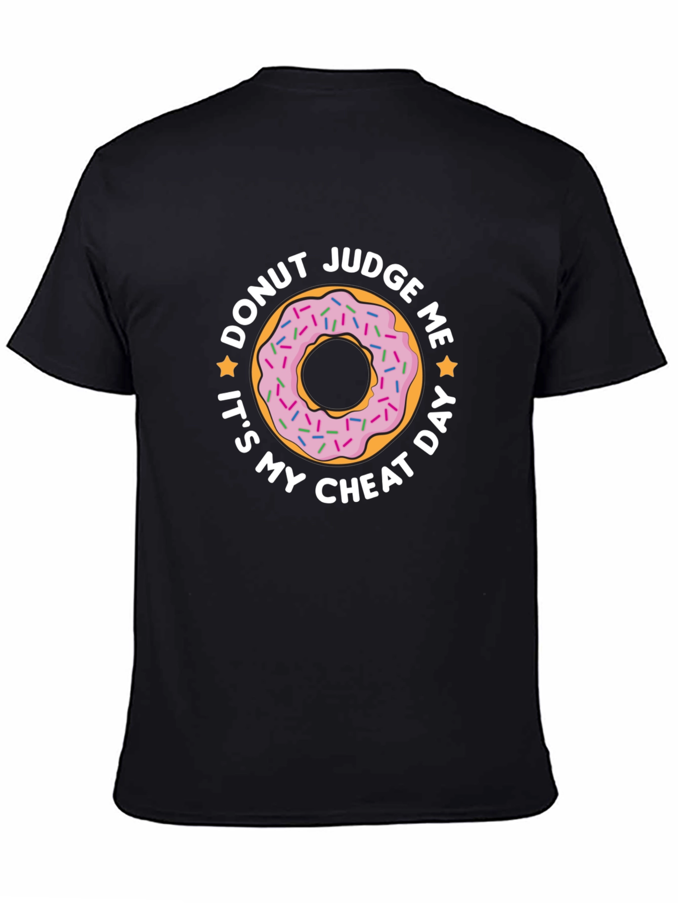 Donut Judge Me Mens Black T-Shirt