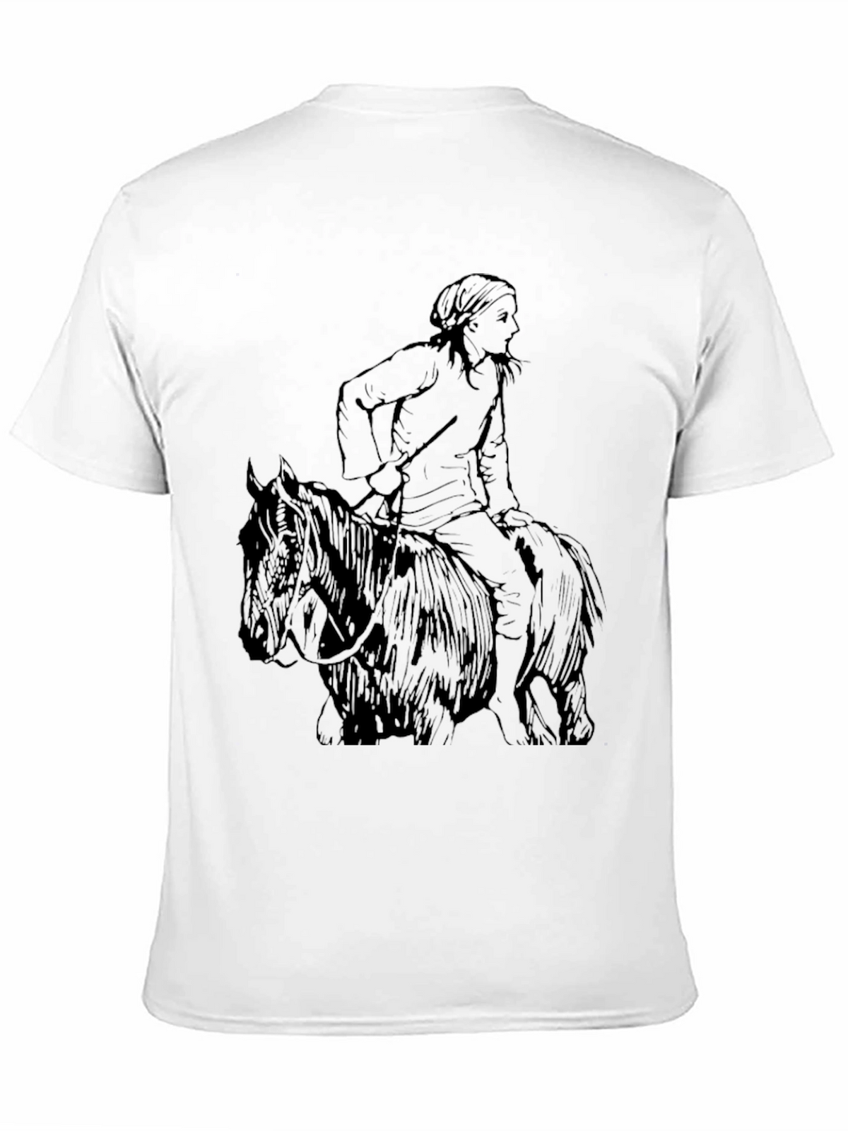 Black T-Shirt with Equestrian Graphic Tee