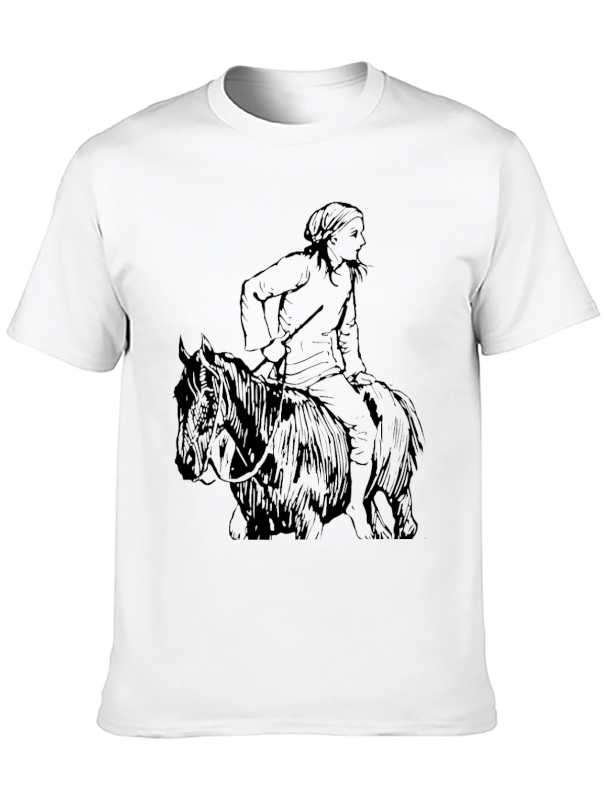 Black T-Shirt with Equestrian Graphic Tee