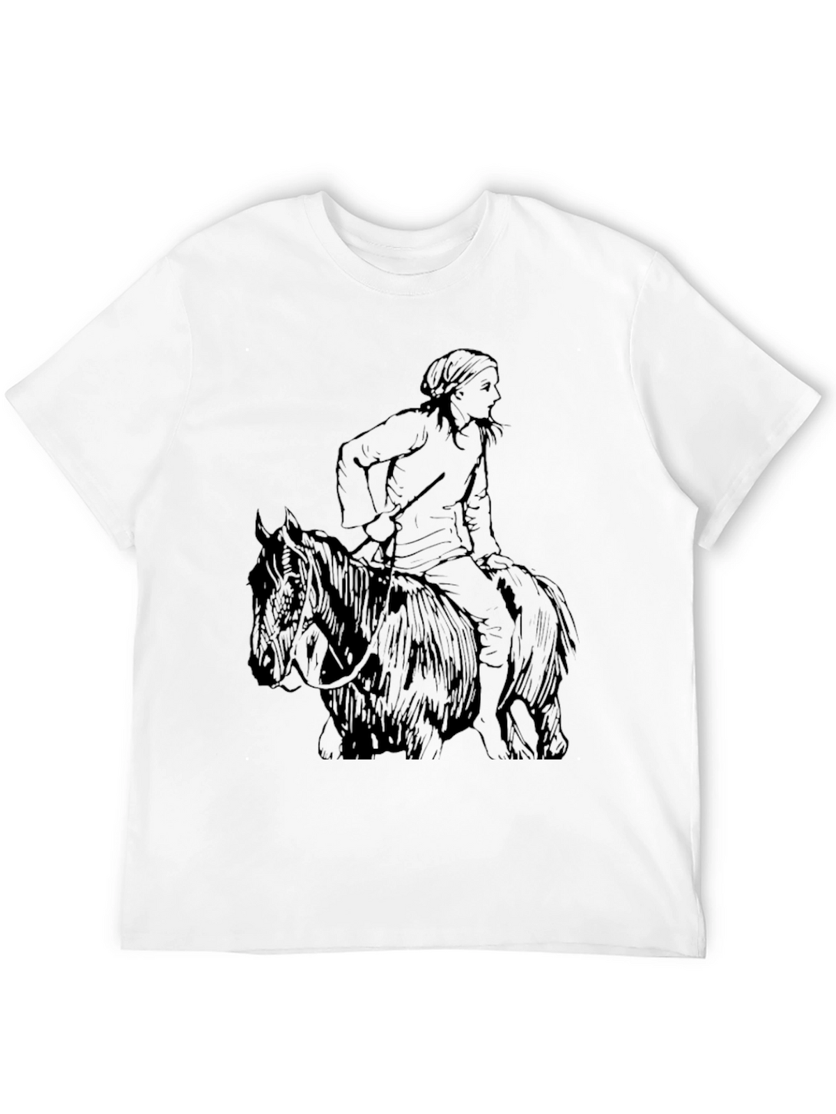 Black T-Shirt with Equestrian Graphic Tee