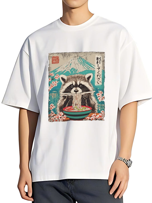 T-shirt Tokyo-tiger-please-give-raccoon-a-discount-washed-t-shirt
