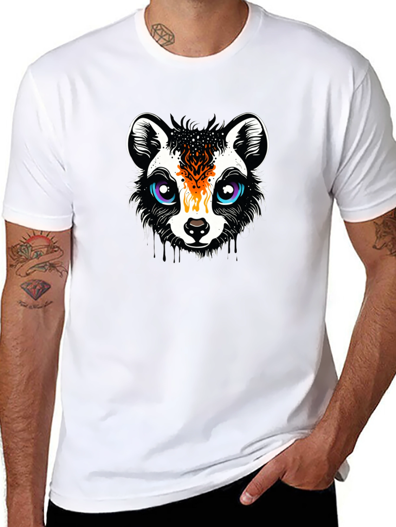 Funky Raccoon Graphic Tee - Black