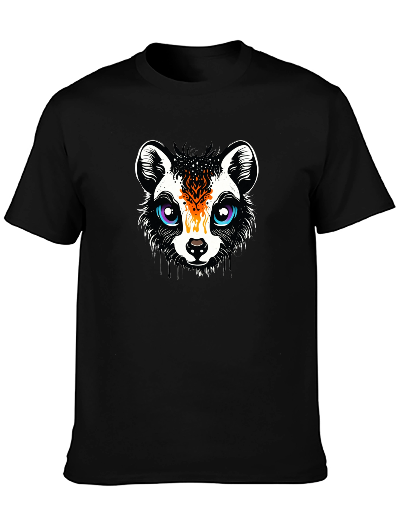Funky Raccoon Graphic Tee - Black