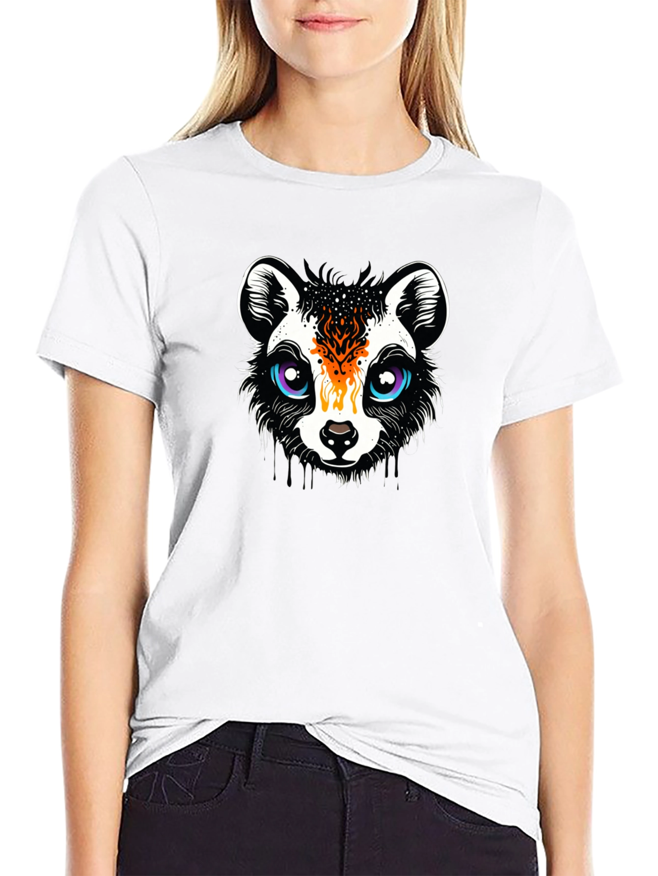 Funky Raccoon Graphic Tee - Black