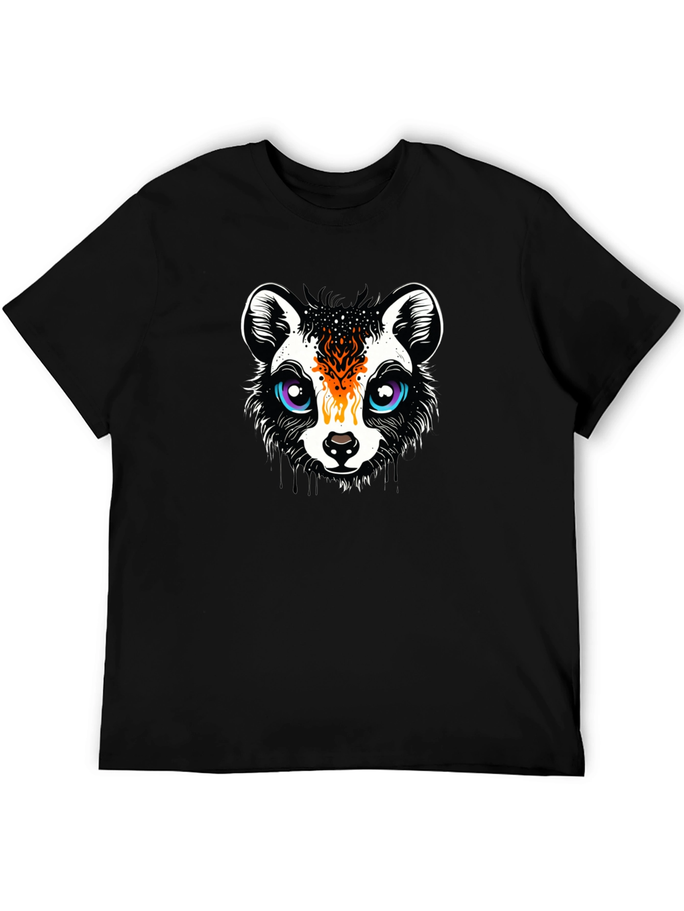 Funky Raccoon Graphic Tee - Black