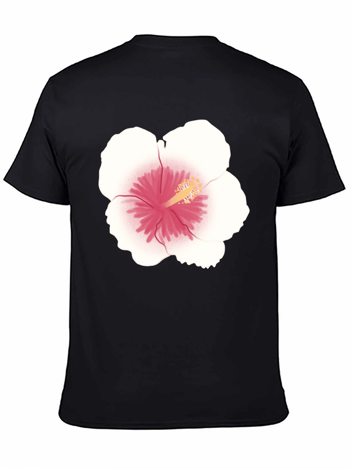 Hibiscus Flower Graphic Tee - Black