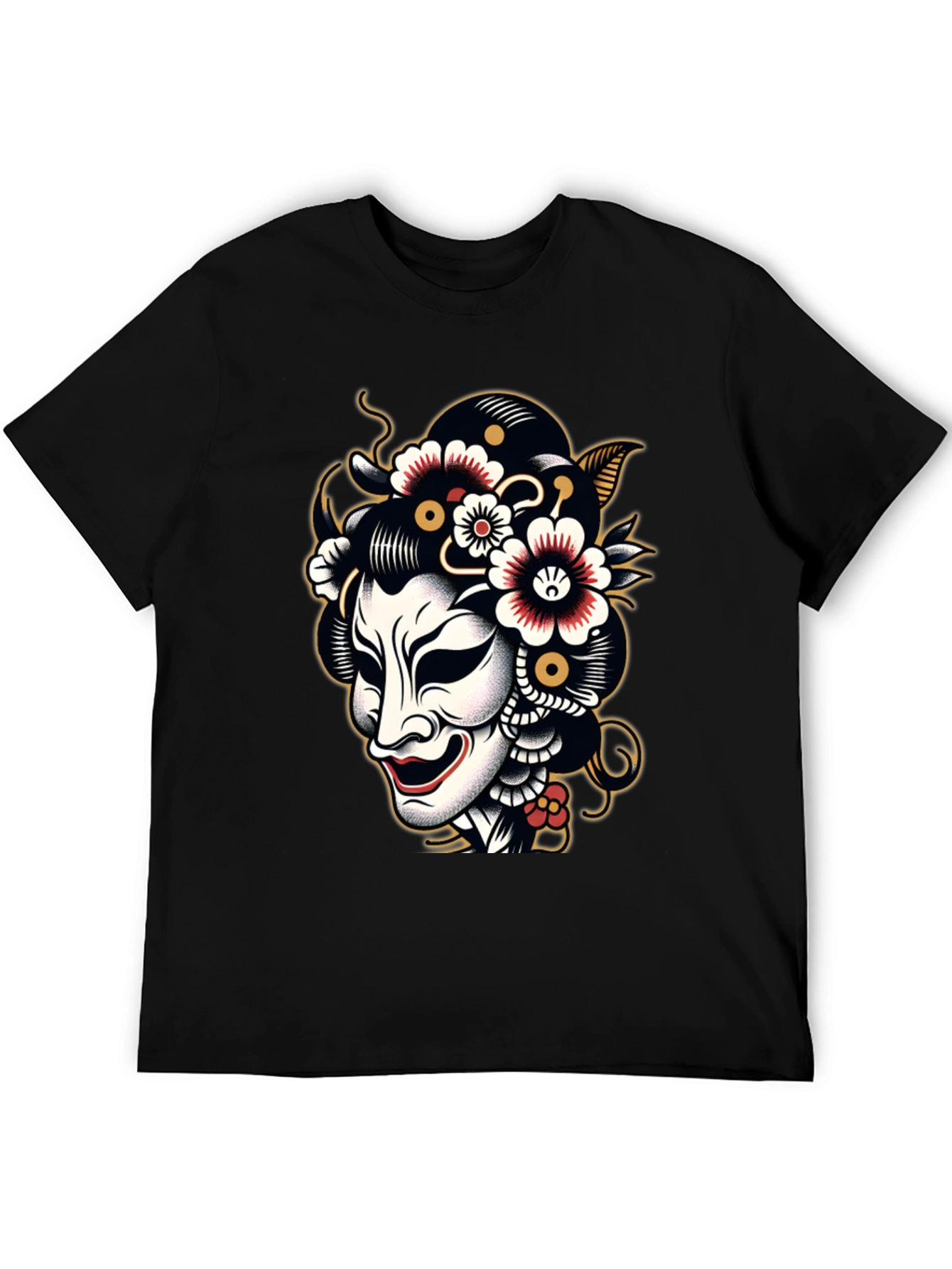 Kabuki Mask Graphic Tee - Black T-Shirt