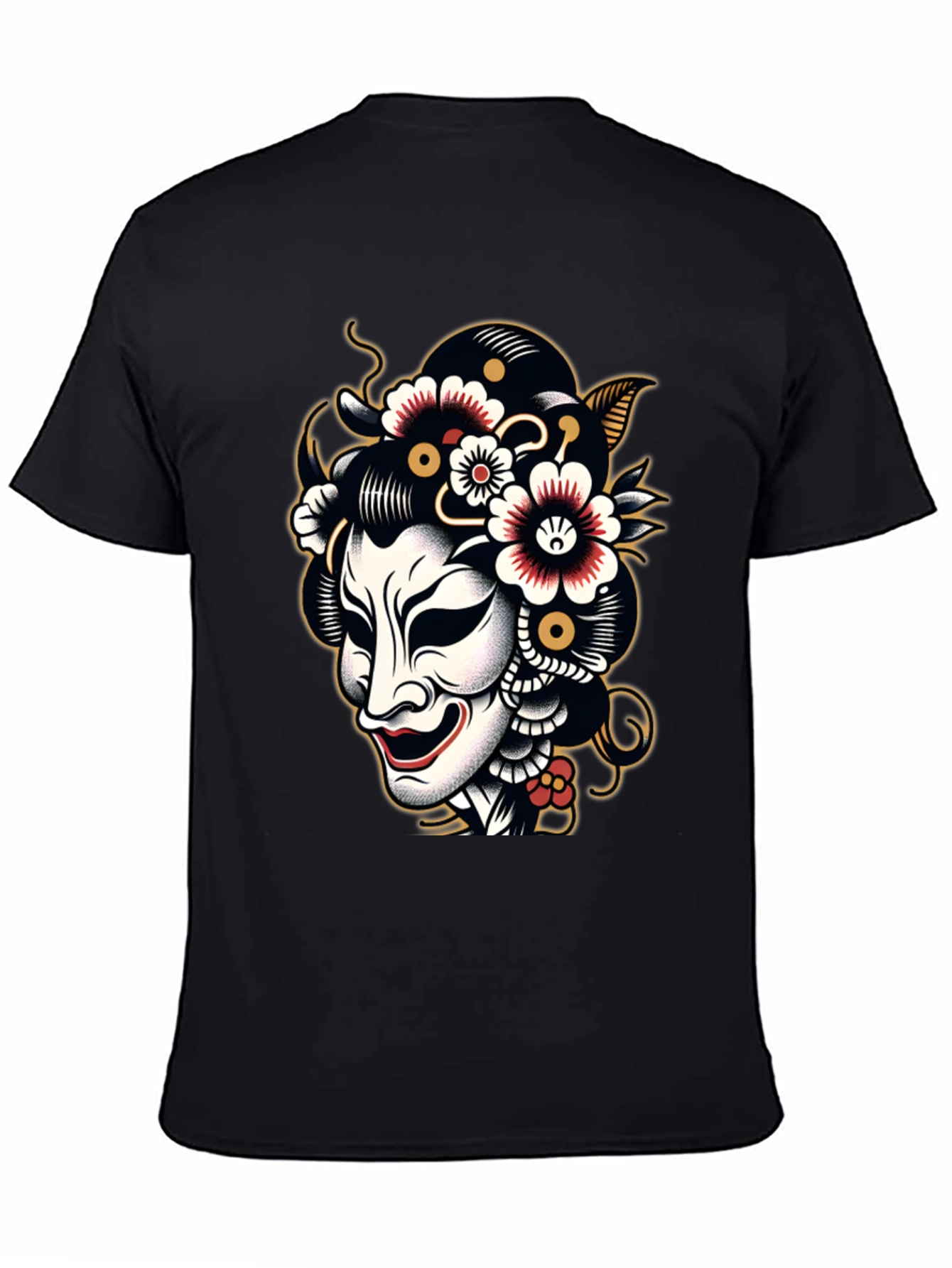 Kabuki Mask Graphic Tee - Black T-Shirt