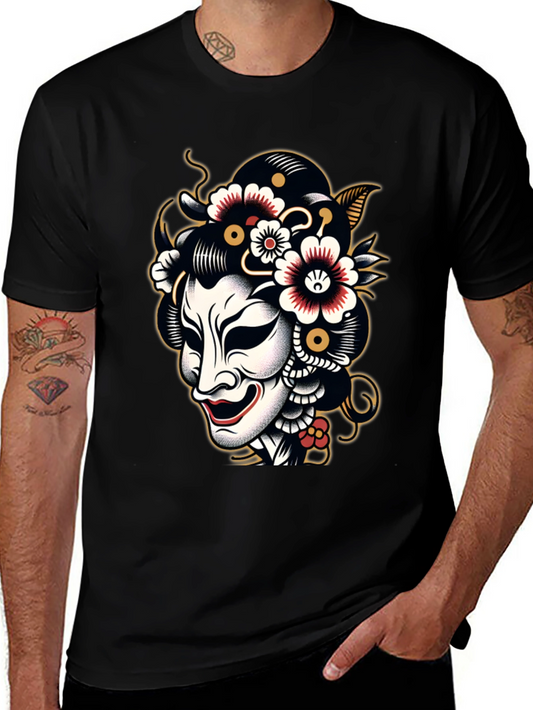 Kabuki Mask Graphic Tee - Black T-Shirt