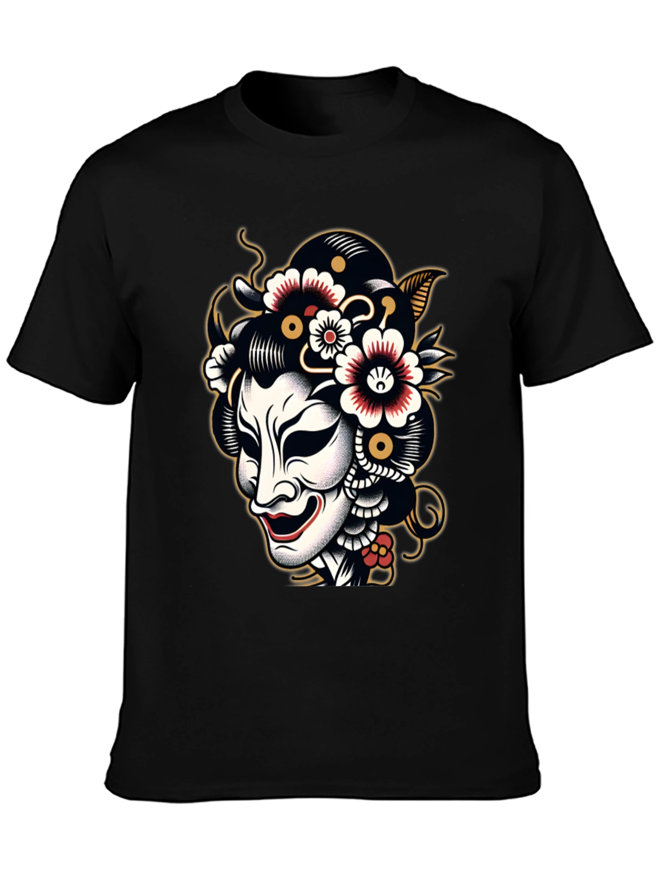 Kabuki Mask Graphic Tee - Black T-Shirt