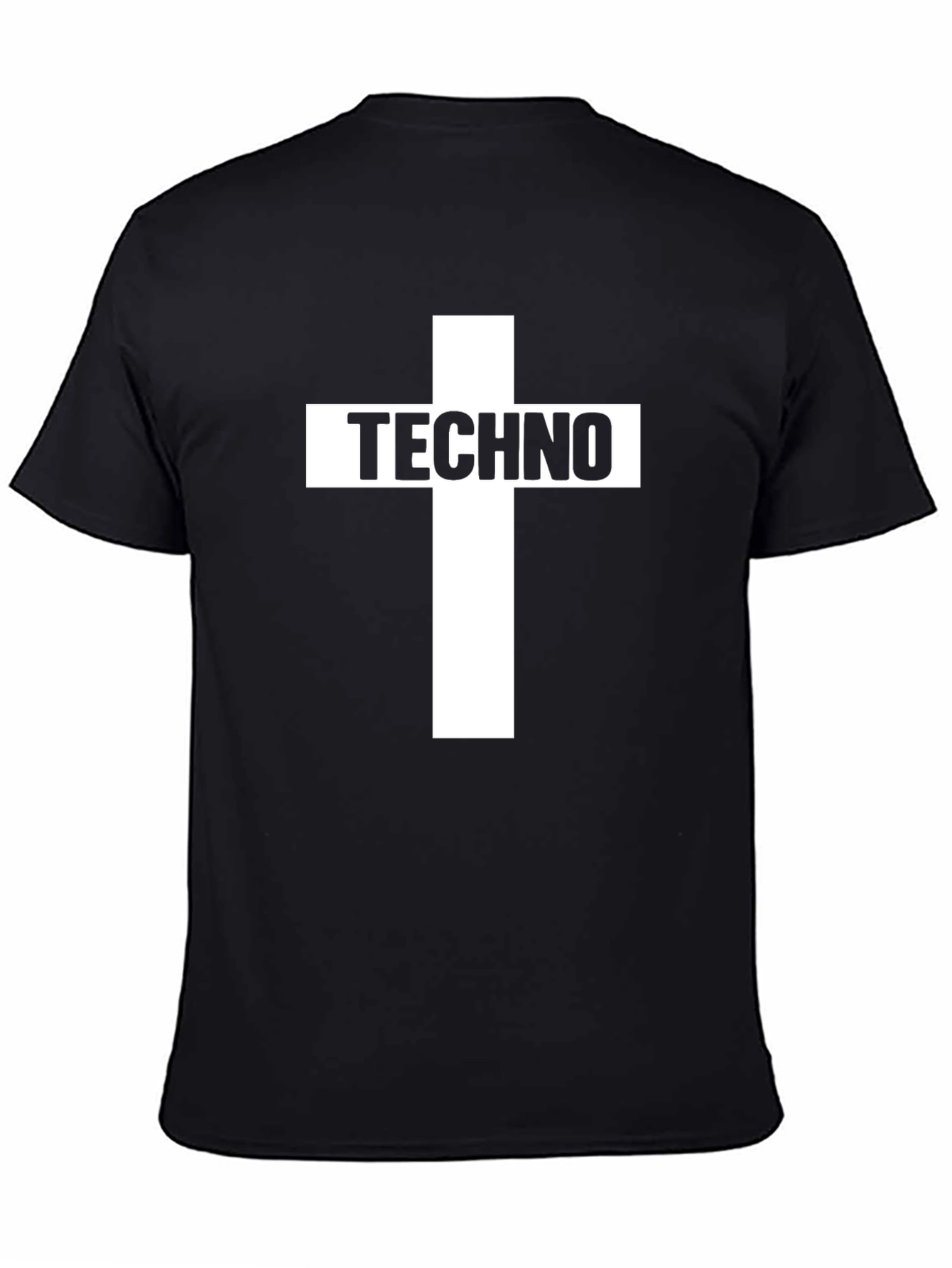 Techno Cross Graphic Black T-Shirt