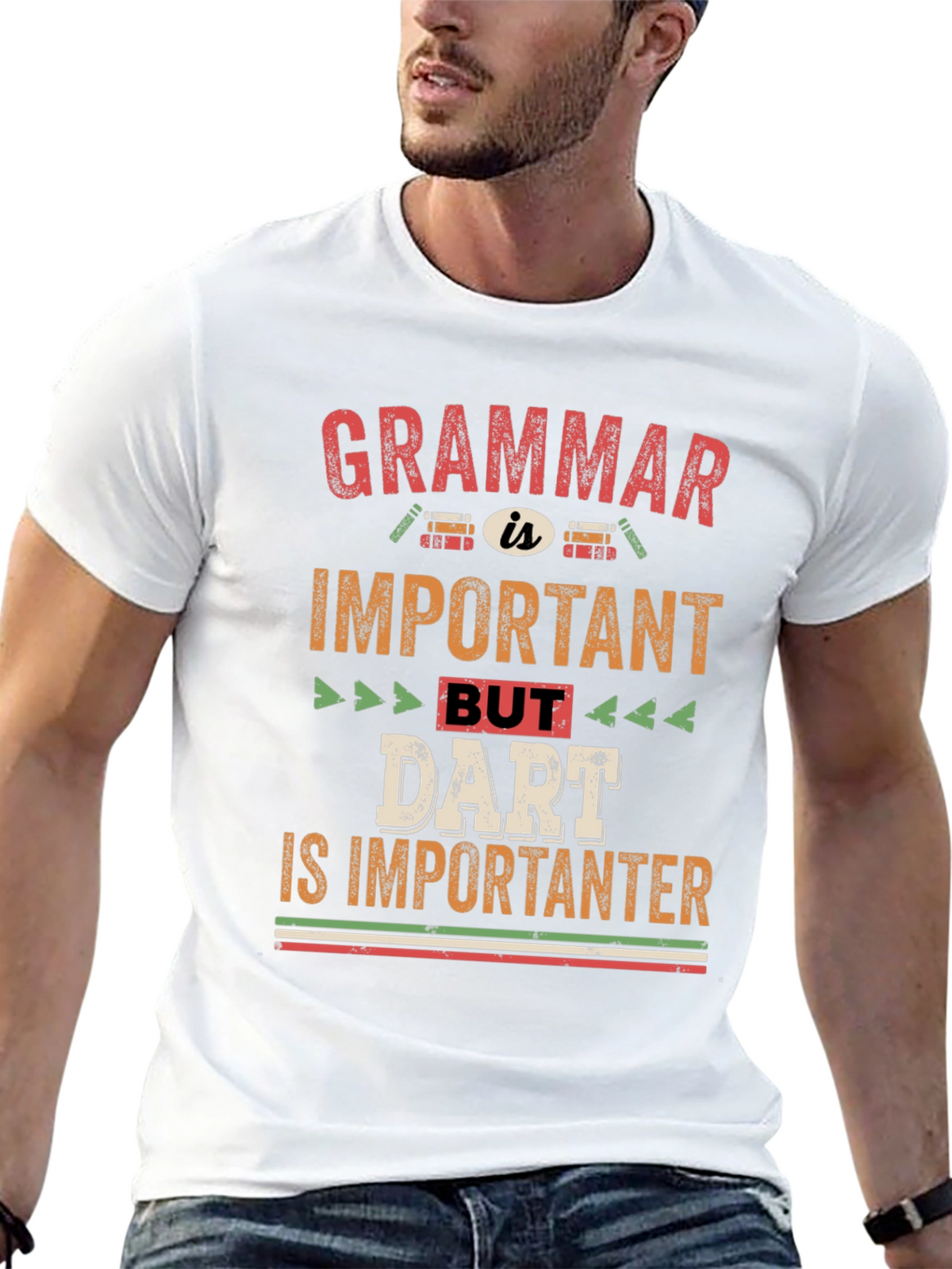 Grammar vs Darts T-Shirt - Funny Dart Player Tee