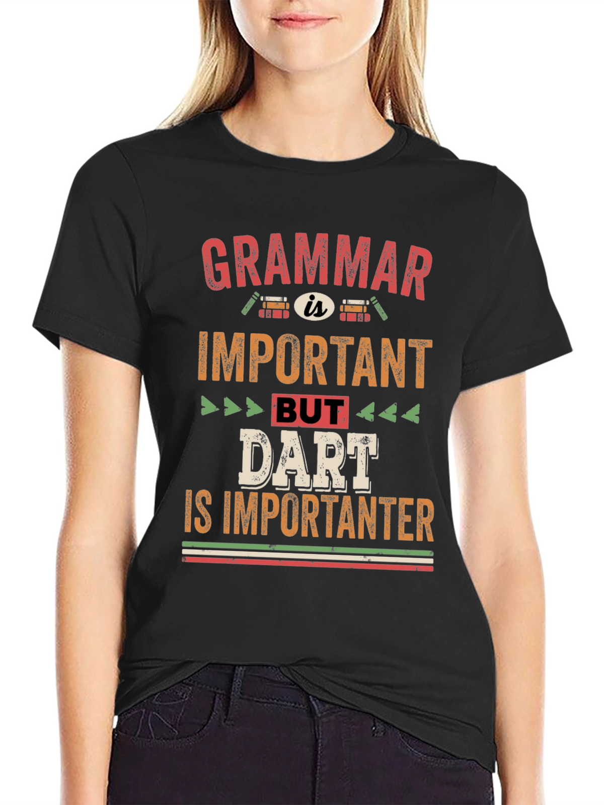 Grammar vs Darts T-Shirt - Funny Dart Player Tee