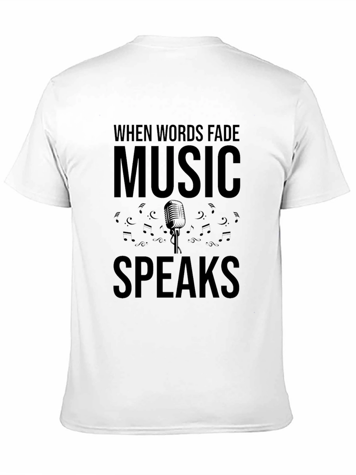 Music Speaks Graphic Tee - Soft Black Cotton T-Shirt