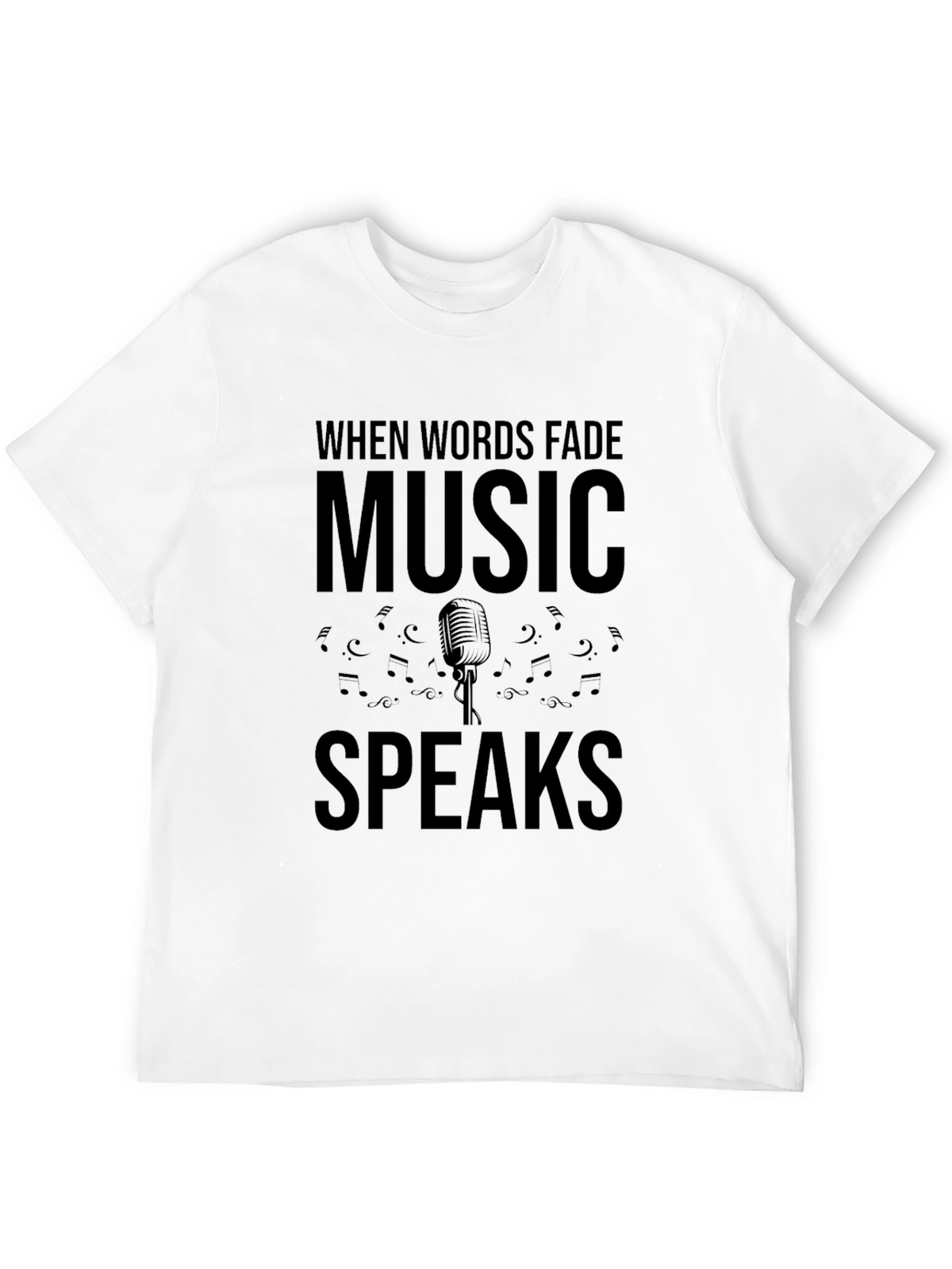 Music Speaks Graphic Tee - Soft Black Cotton T-Shirt